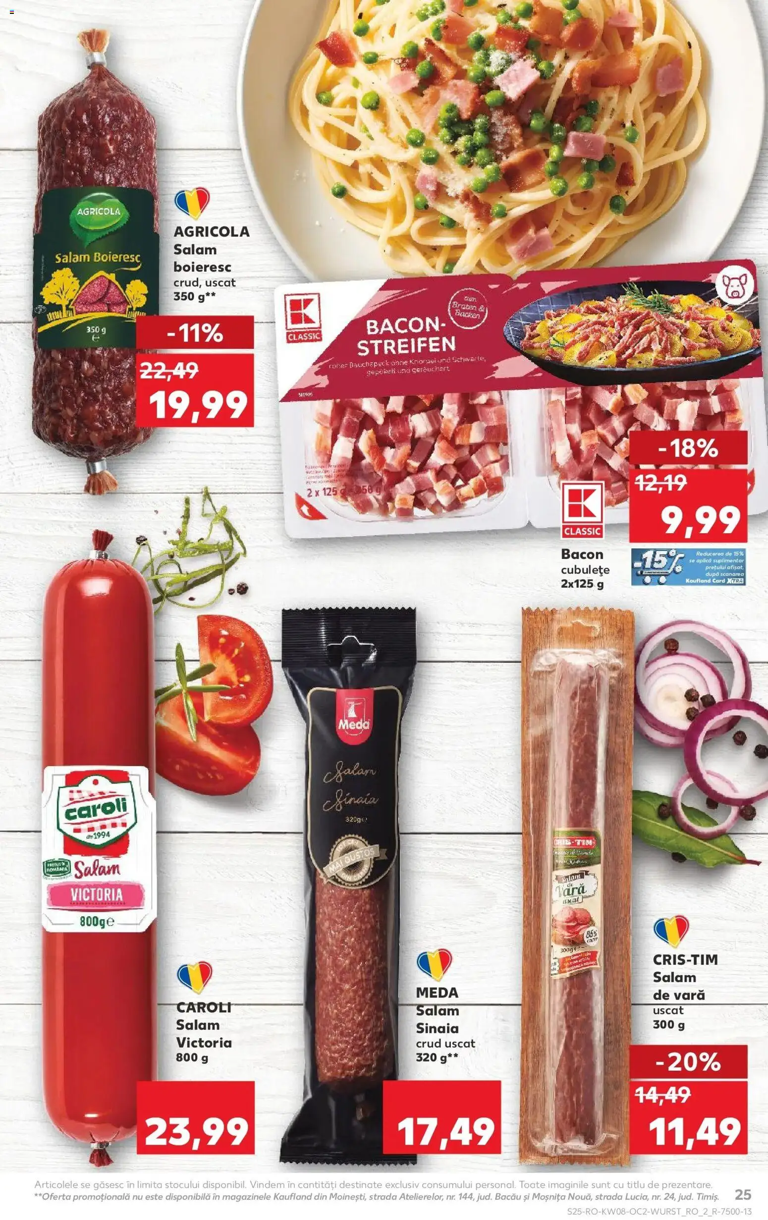 Noul catalog Kaufland – valabil de la 18.02.2026 | Pagină: 25 | Produse: Bacon, Salam
