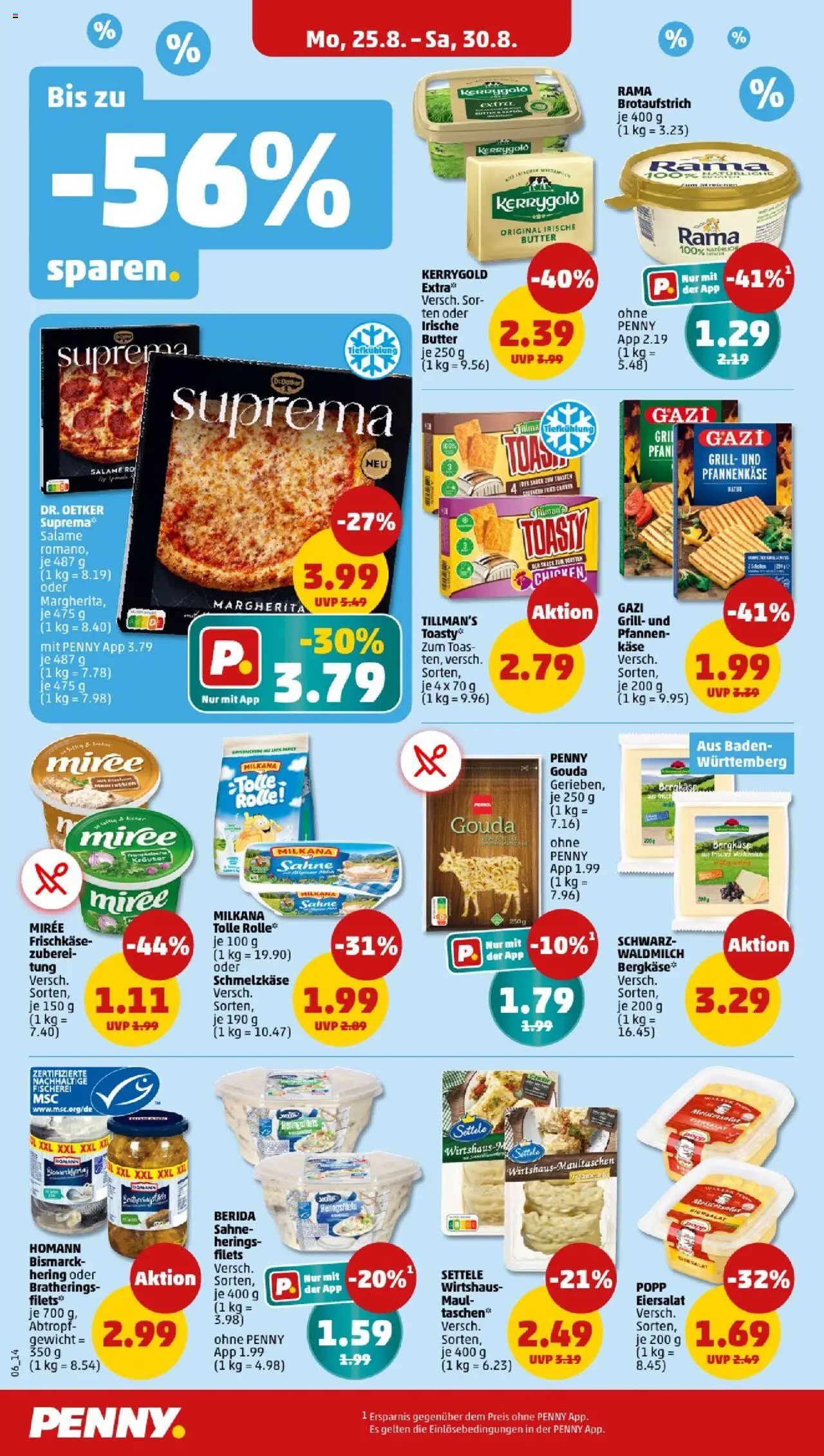 Penny - Baden-Württemberg - gültig ab dem 25.08.2025 | Seite: 6 | Produkte: Rama, Käse, Milkana, Frischkase