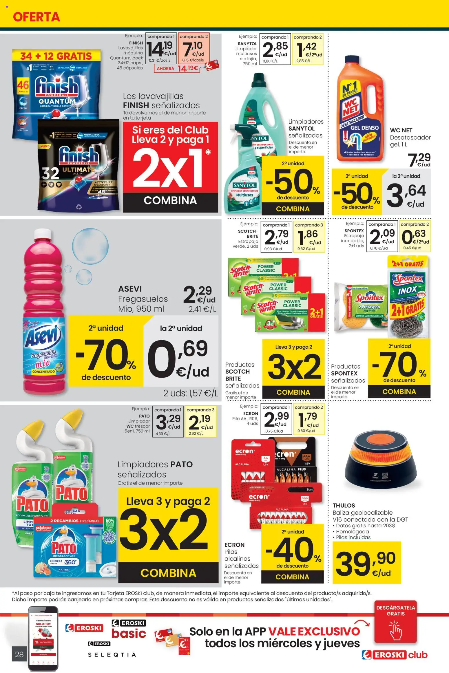 Eroski - Center │ válido desde el 05.01.2026 | Página: 28 | Productos: Esponja, Té, Lavavajillas, Caja