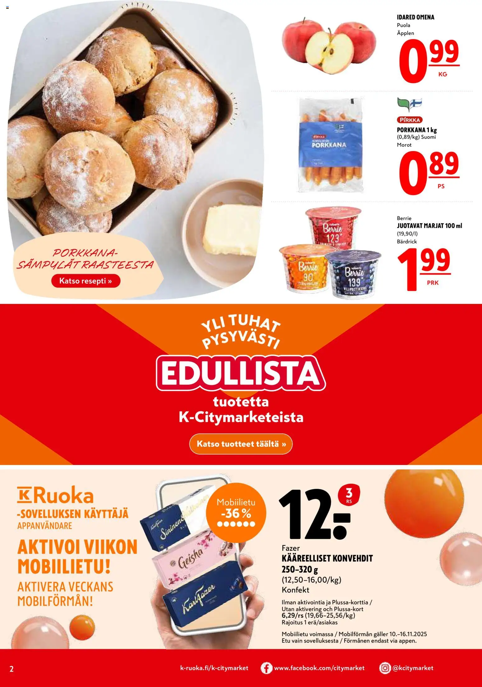K-Citymarket tarjoukset – voimassa 10.11.2025 alkaen | Sivu: 2 | Tuotteet: Porkkana