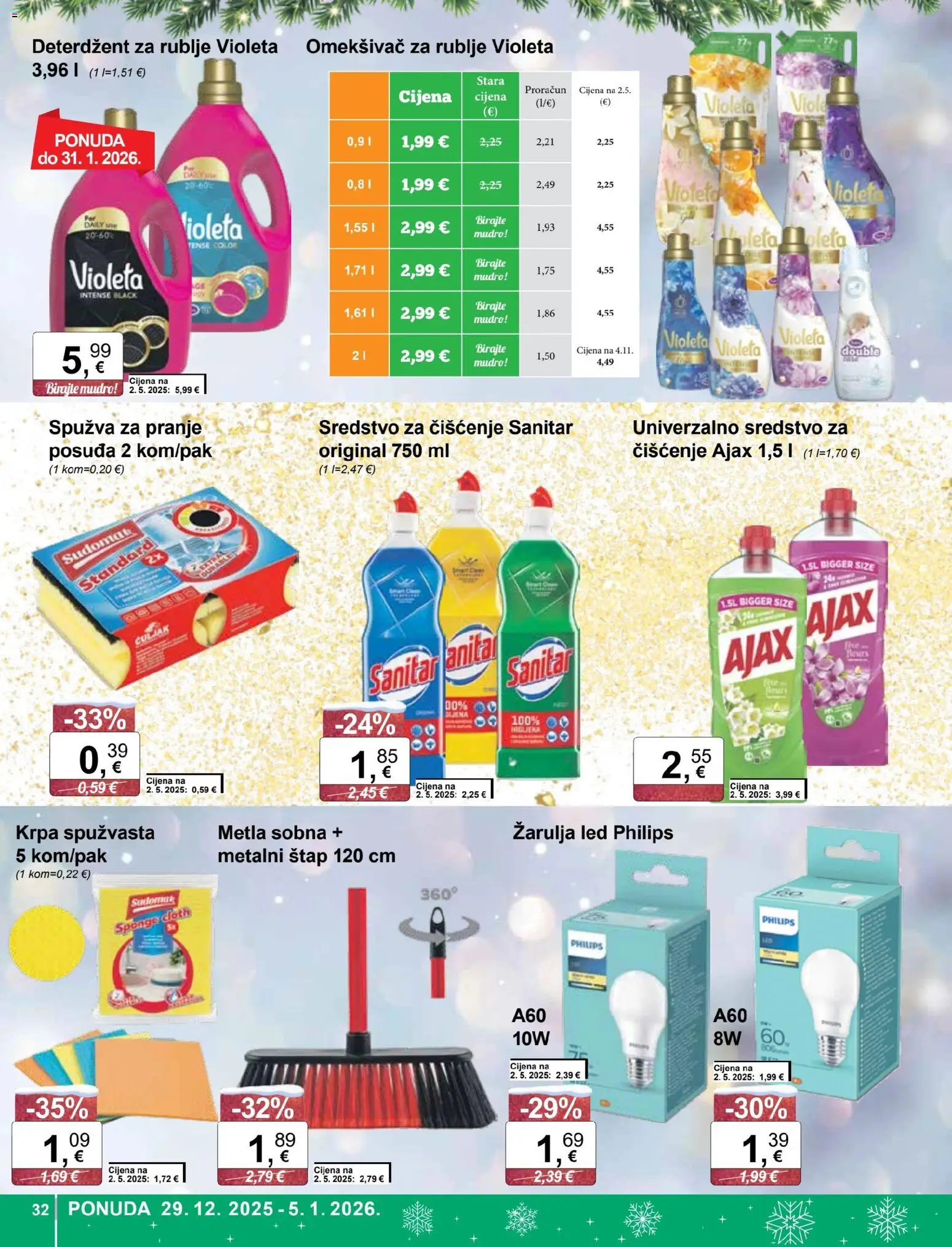 KTC katalog | vrijedi od 29.12.2025 | Stranica: 32 | Proizvodi: Krpa, Omekšivač, Deterdžent, Violeta