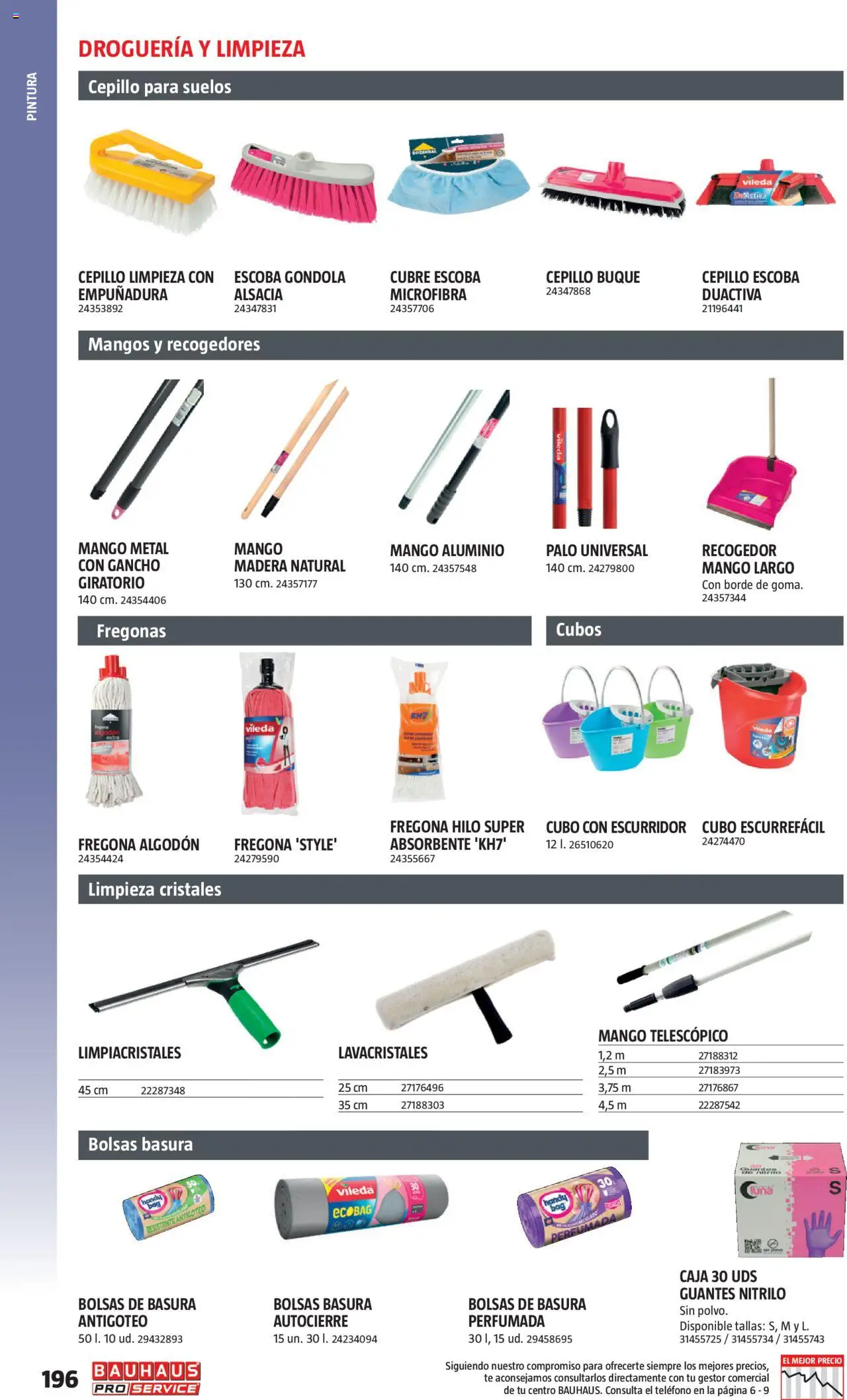 Bauhaus - ProService  │ válido desde el 24.02.2025 | Página: 196 | Productos: Cepillo, Limpiacristales, Escoba, Teléfono