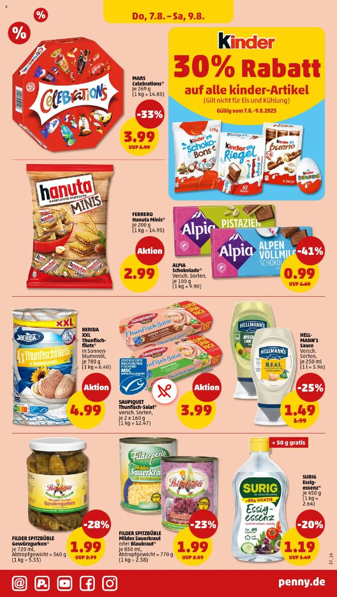 Penny - Baden-Württemberg - gültig ab dem 04.08.2025 | Seite: 37 | Produkte: Pistazien, Mars, Salat, Erbsen