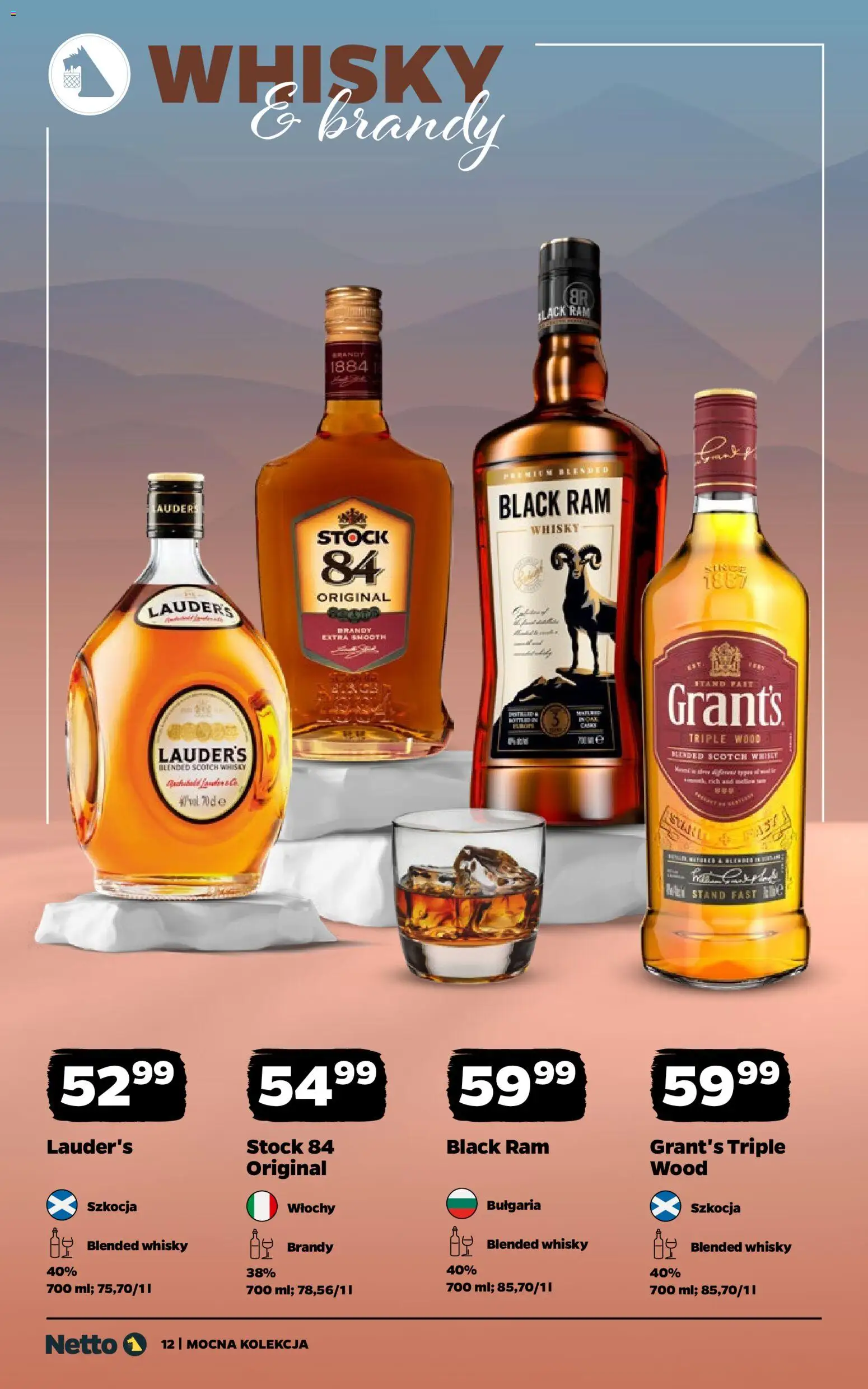 Netto gazetka - Alkohole mocne od 02.03.2026 | Strona: 12 | Produkty: Grant's, Black ram, Whisky