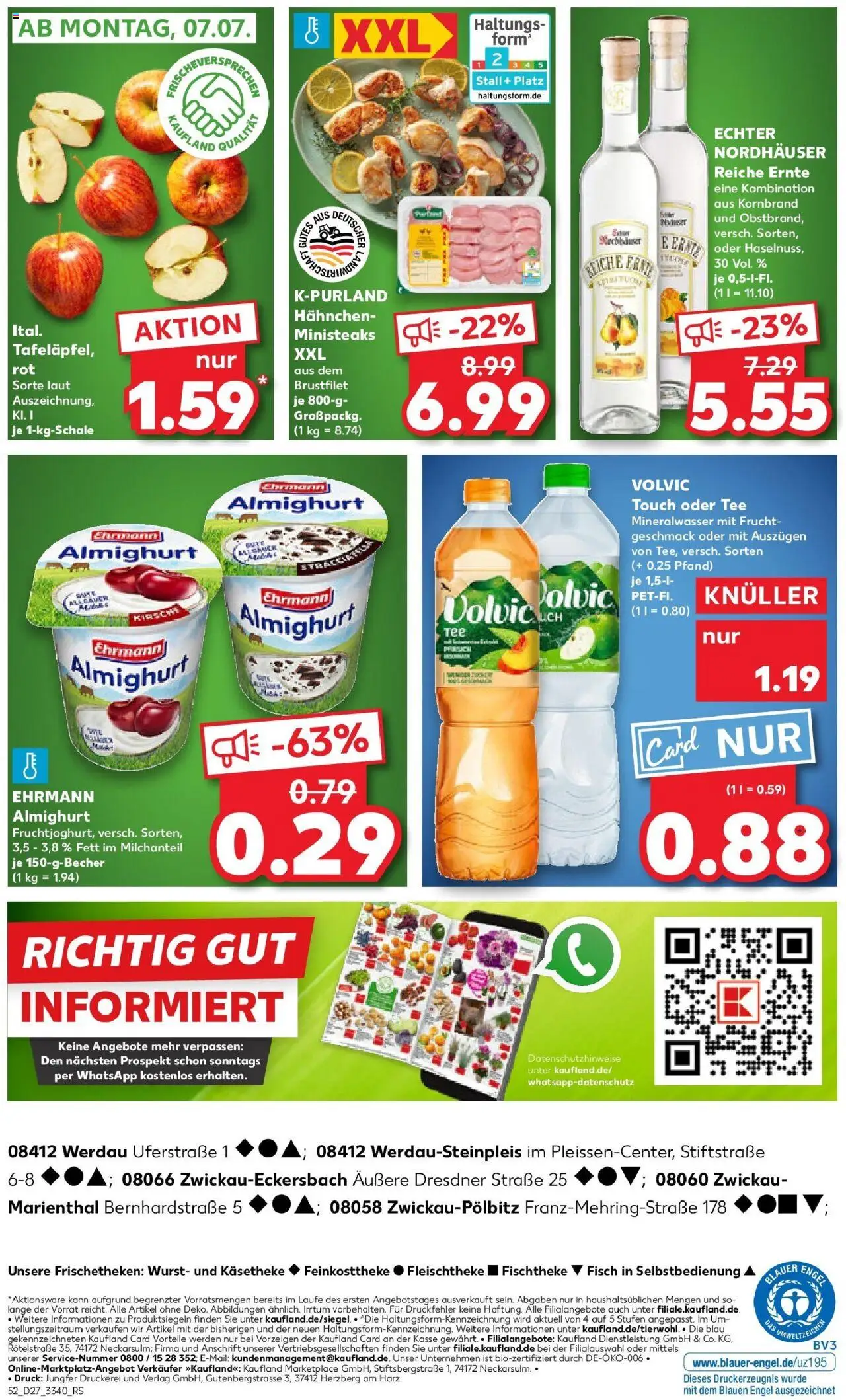 Kaufland prospekt Zwickau	 - gültig ab dem 06.07.2025 | Seite: 5 | Produkte: Hahnchen, Volvic touch, Wurst, Tee