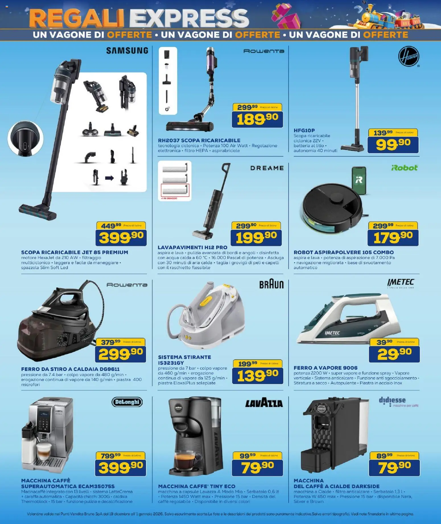 Volantino BRUNO del 19.12.2025 | Pagina: 23 | Prodotti: Caffè, Robot aspirapolvere, Acqua, Batteria