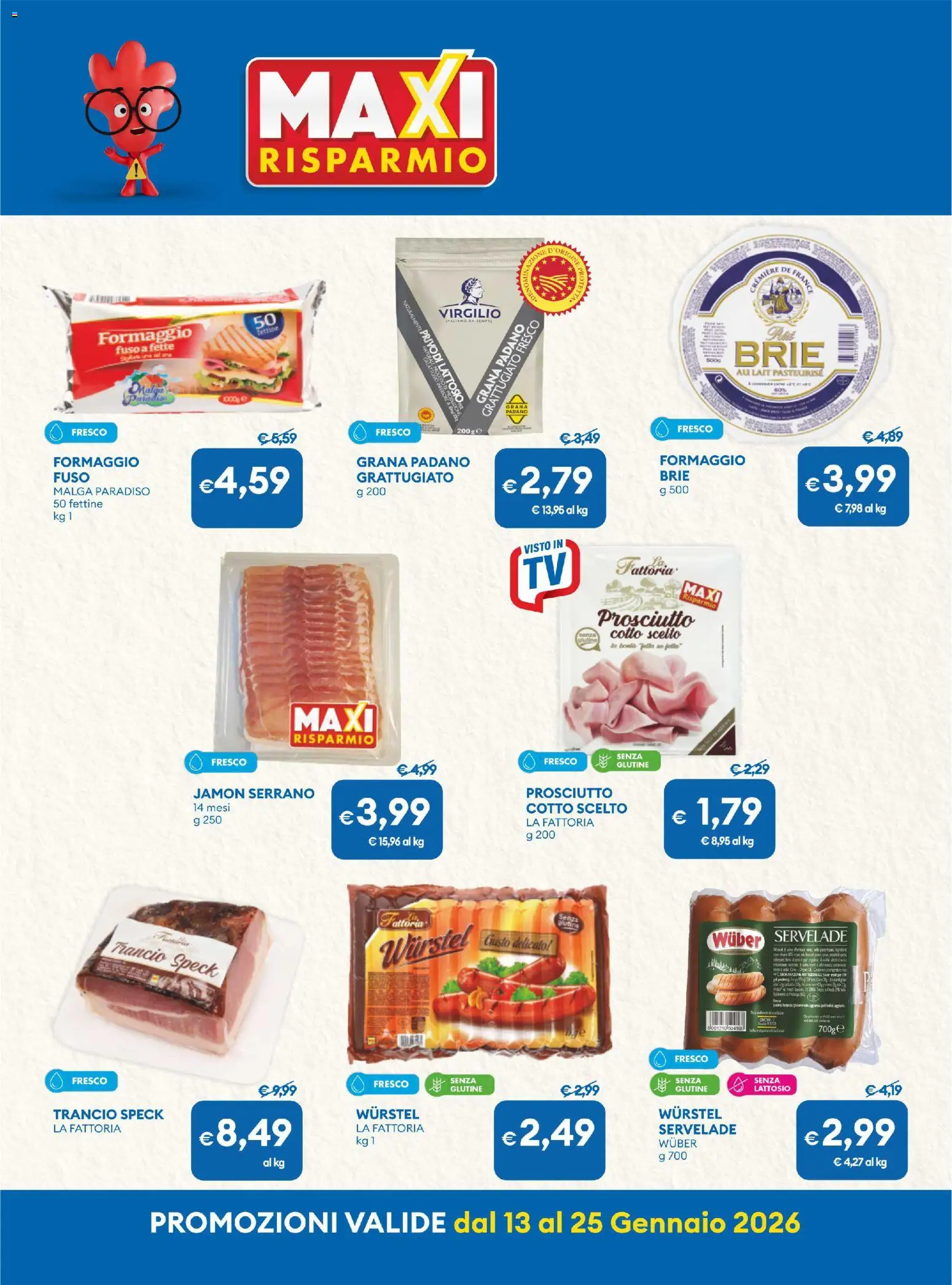 Volantino MD Discount del 13.01.2026 | Pagina: 2 | Prodotti: Speck, Formaggio, Prosciutto, Grana Padano