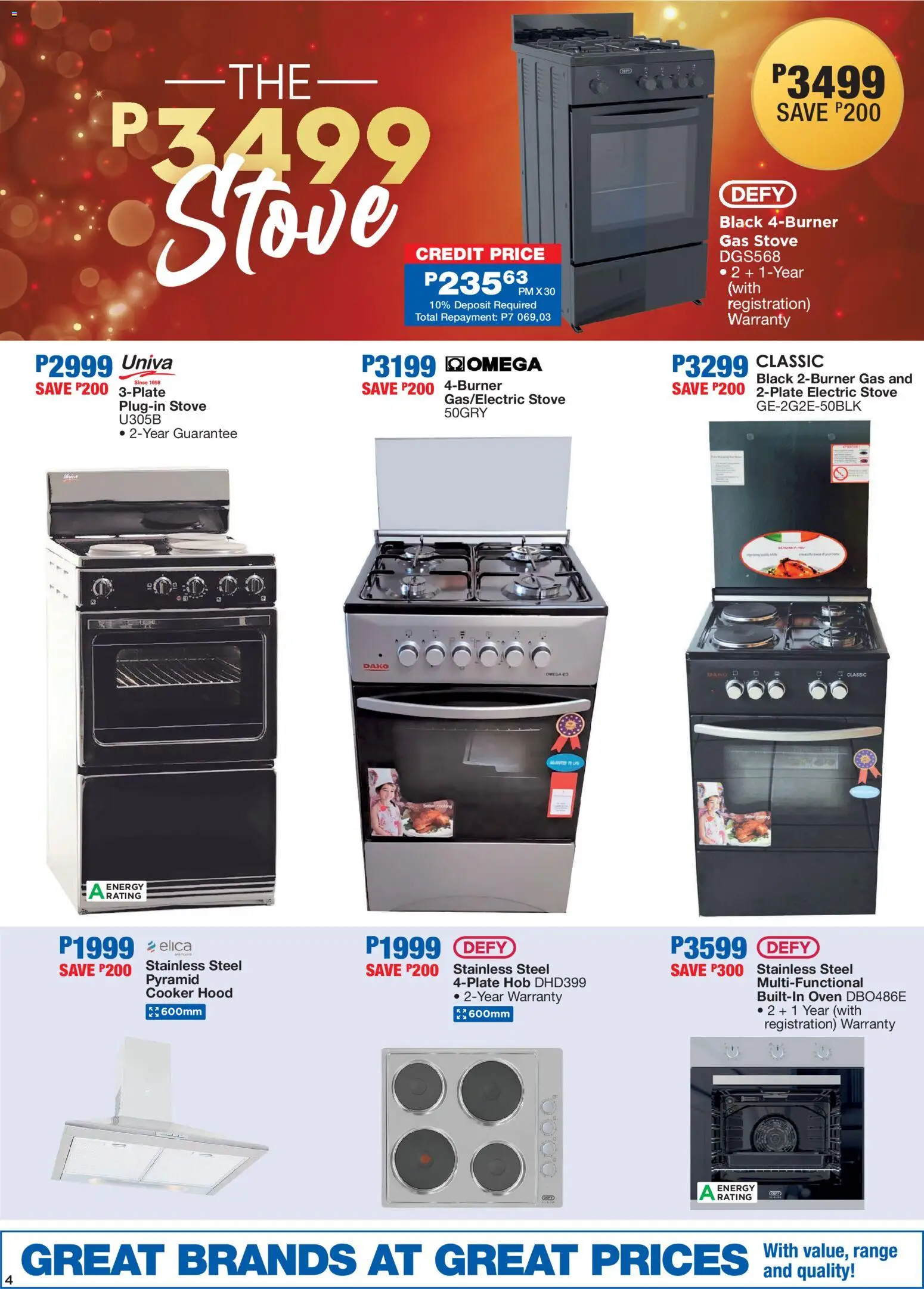 New OK Furniture catalogue – valid from 08.12.2025 | Page: 4 | Products: Stove, Cooker, Hood, Gas stove