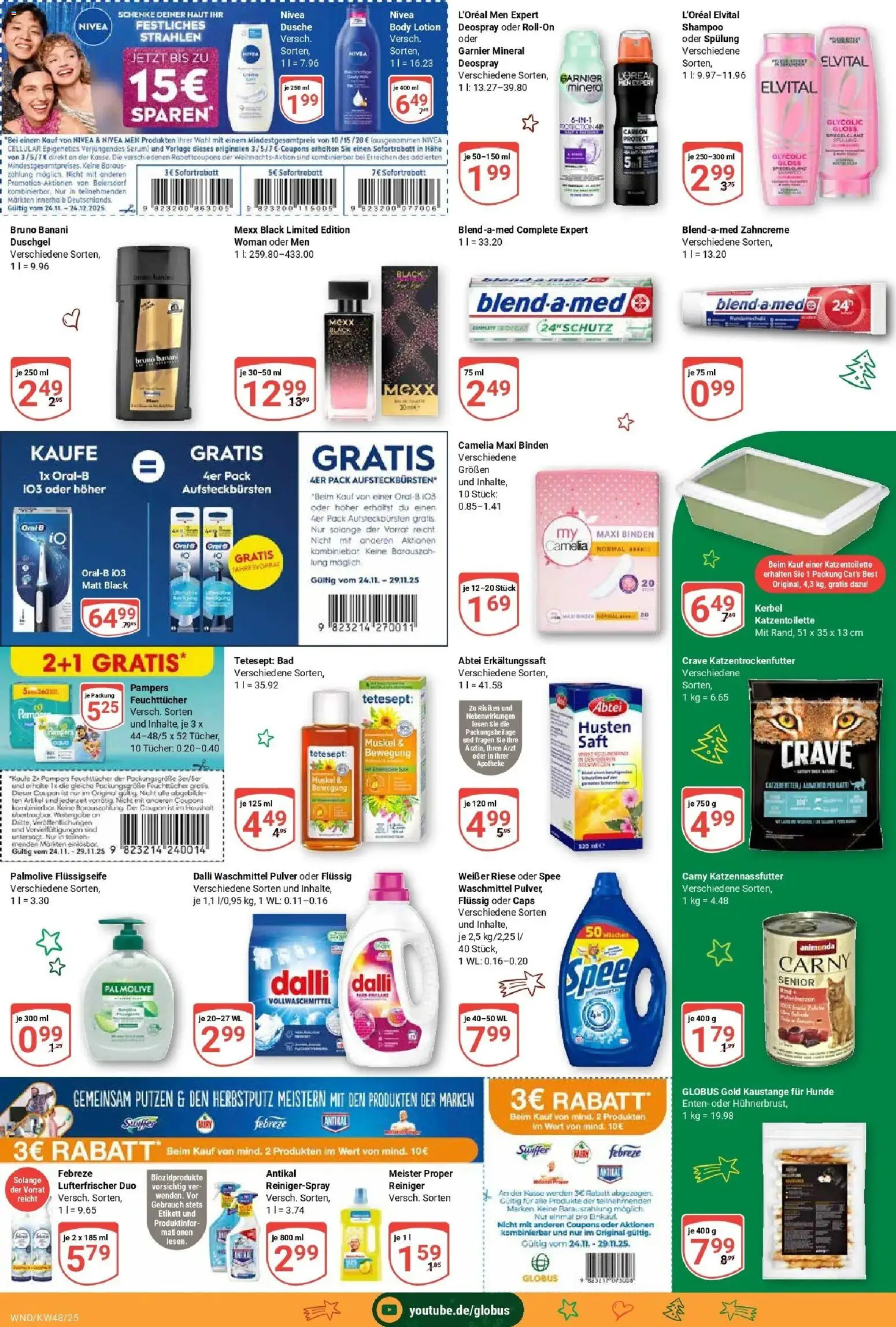 Globus prospekt St. Wendel	 – gültig ab 23.11.2025 | Seite: 21 | Produkte: Shampoo, Spülung, Duschgel, Deospray