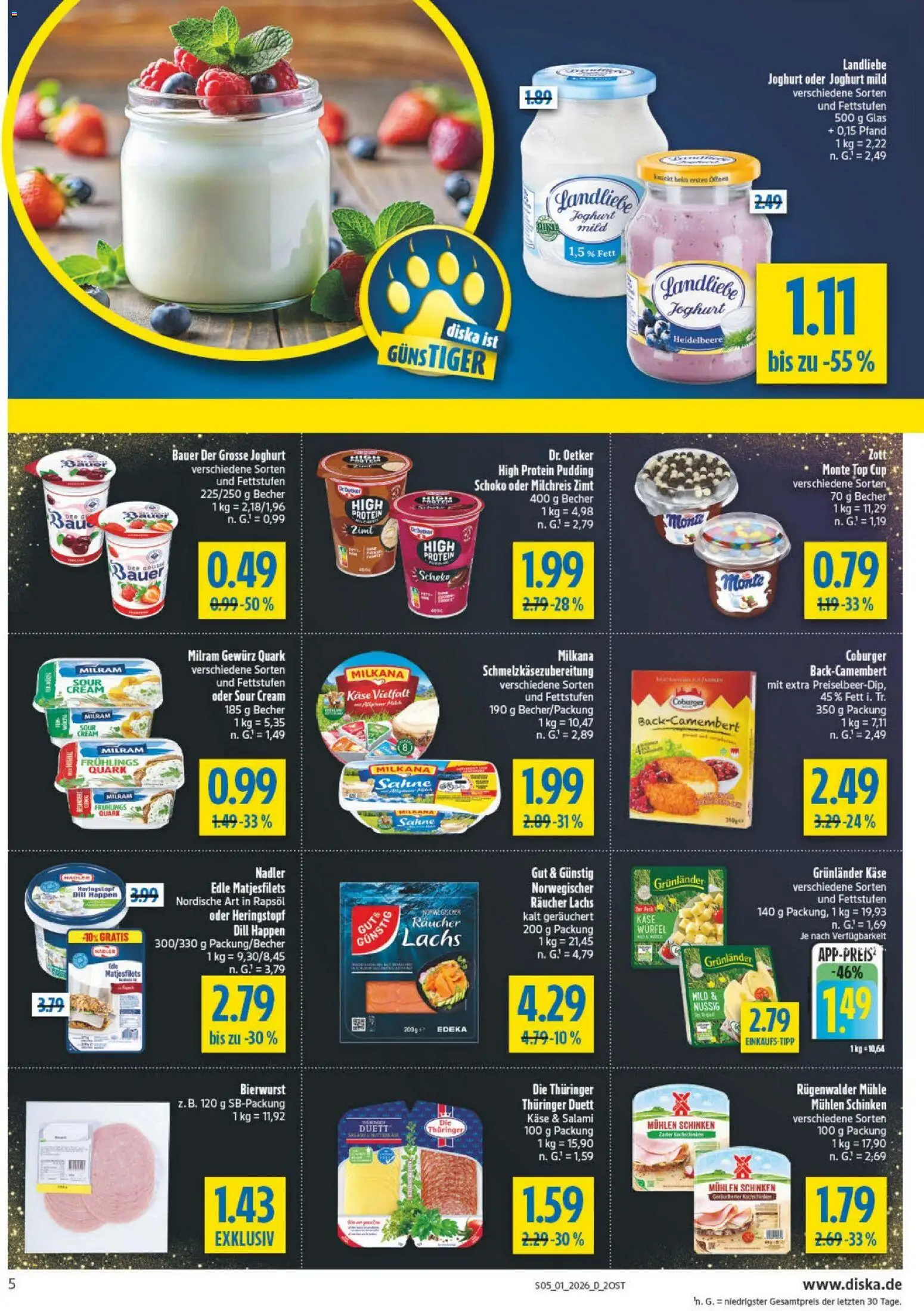Diska - Diska Angebote Sachsen-Thüringen KW01 – gültig ab 29.12.2025 | Seite: 5 | Produkte: Mühle, Grunlander, Dill, Sahne