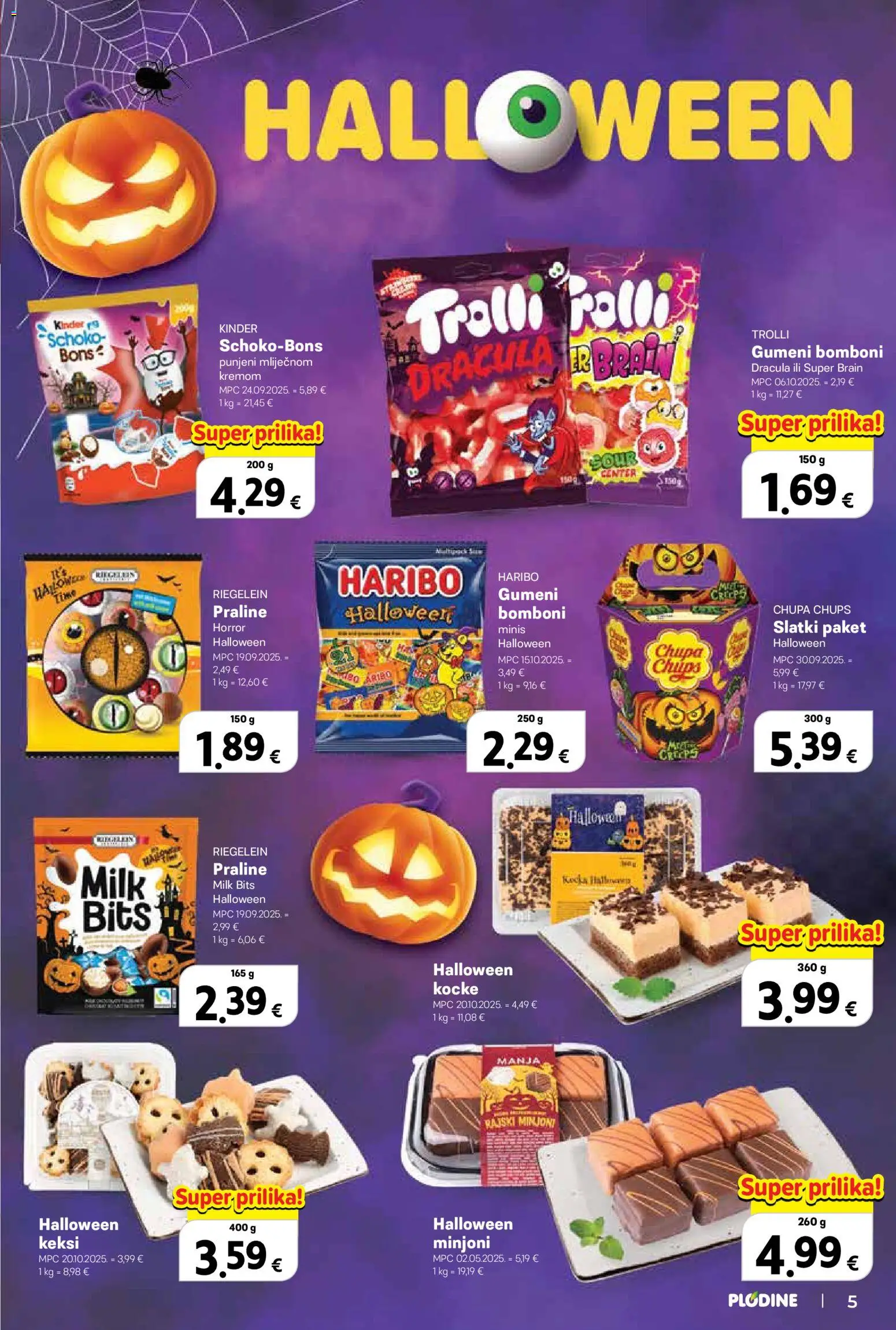 Plodine katalog | vrijedi od 29.10.2025 | Stranica: 5 | Proizvodi: Praline, Keksi, Bomboni