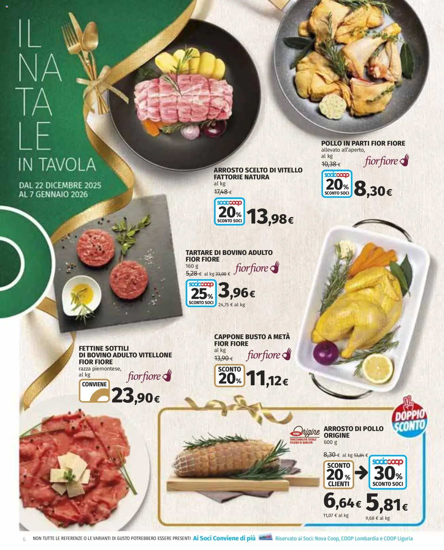 Volantino COOP del 22.12.2025 | Pagina: 6 | Prodotti: Bovino, Arrosto, Pollo, Vitello