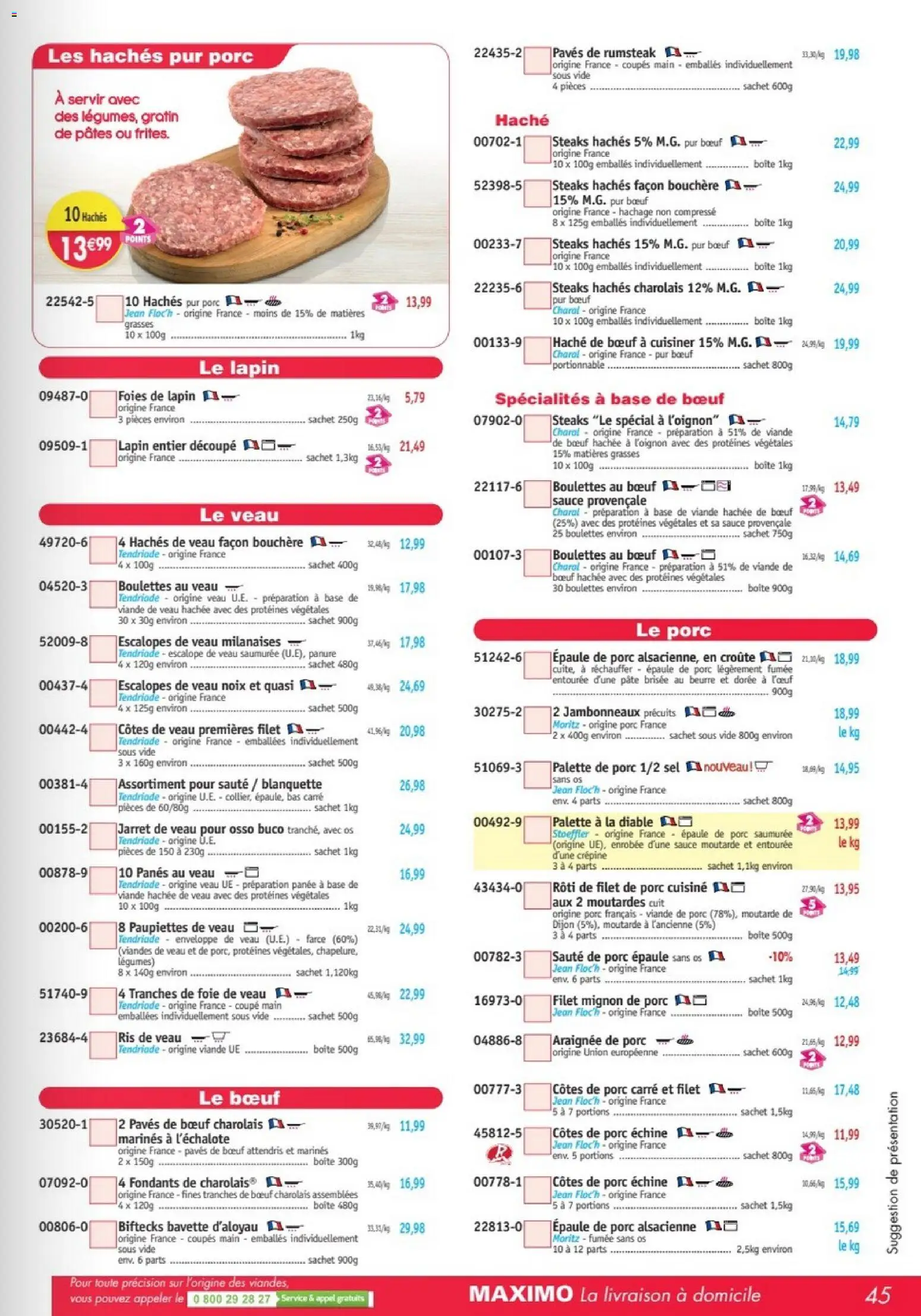 {H1} | Page: 45 | Produits: Pâte brisée, Sel, Porc, Bavette