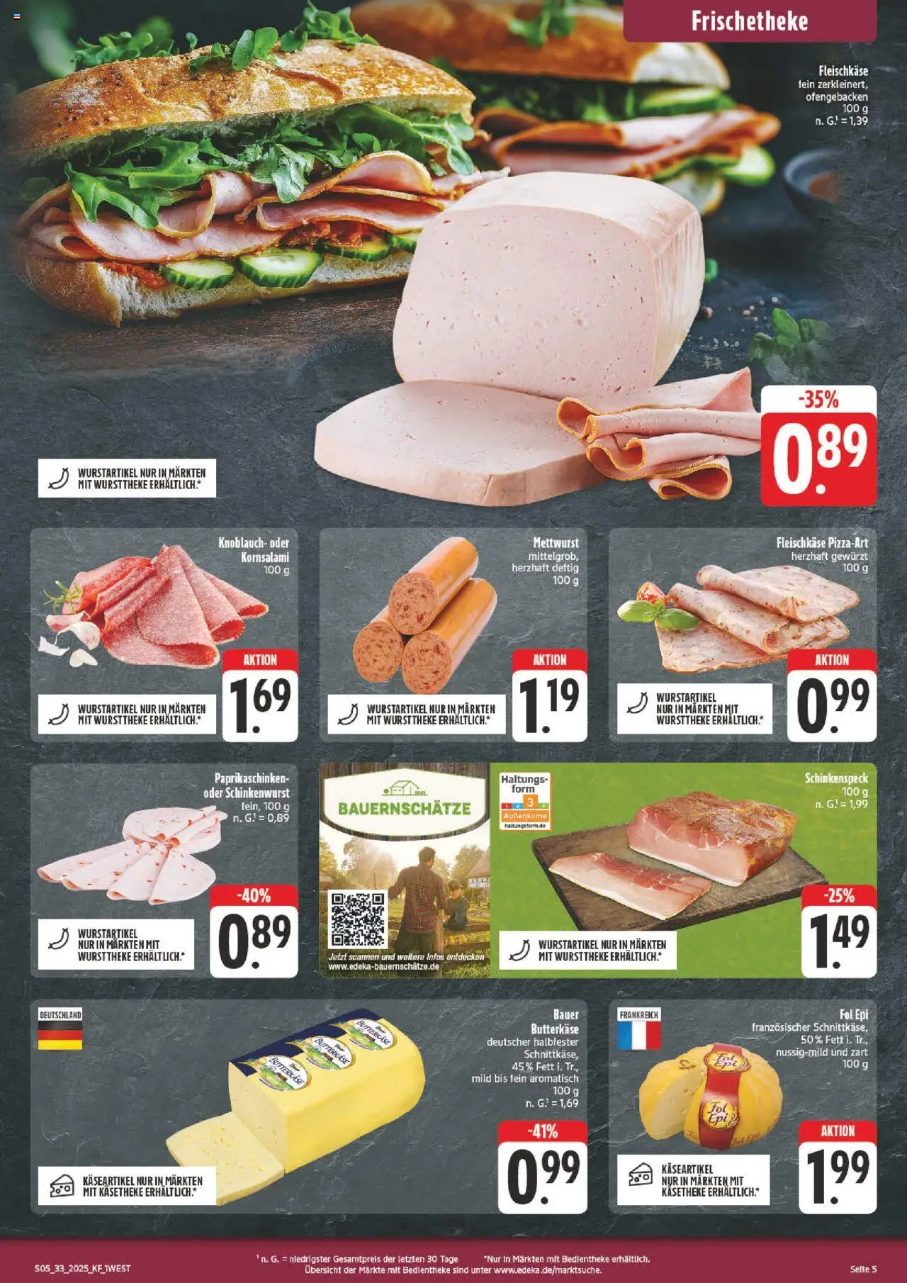 nah & gut Prospekt 	 - gültig ab dem 11.08.2025 | Seite: 5 | Produkte: Theke, Wurst, Knoblauch