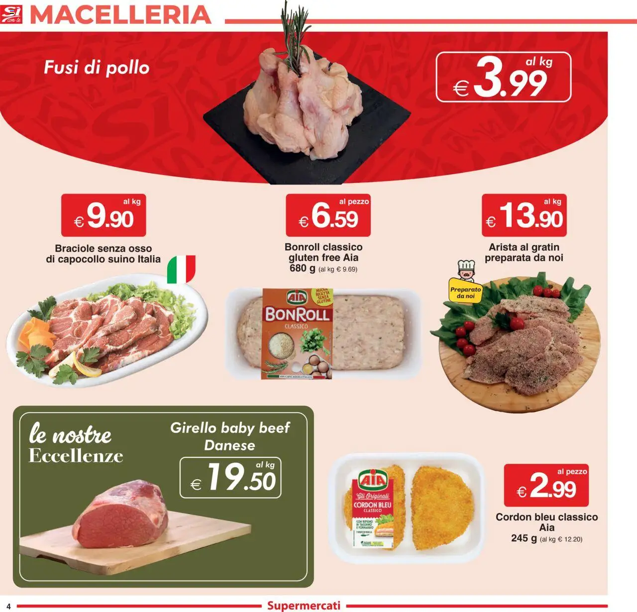Volantino Sì con Te del 09.10.2025 | Pagina: 4 | Prodotti: Pollo, Suino, Girello