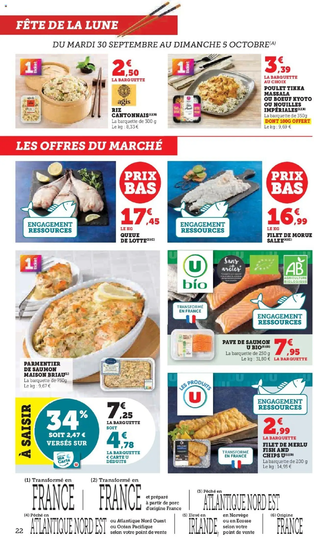 {H1} | Page: 22 | Produits: Pavé de saumon, Pêche, Chips, Saumon