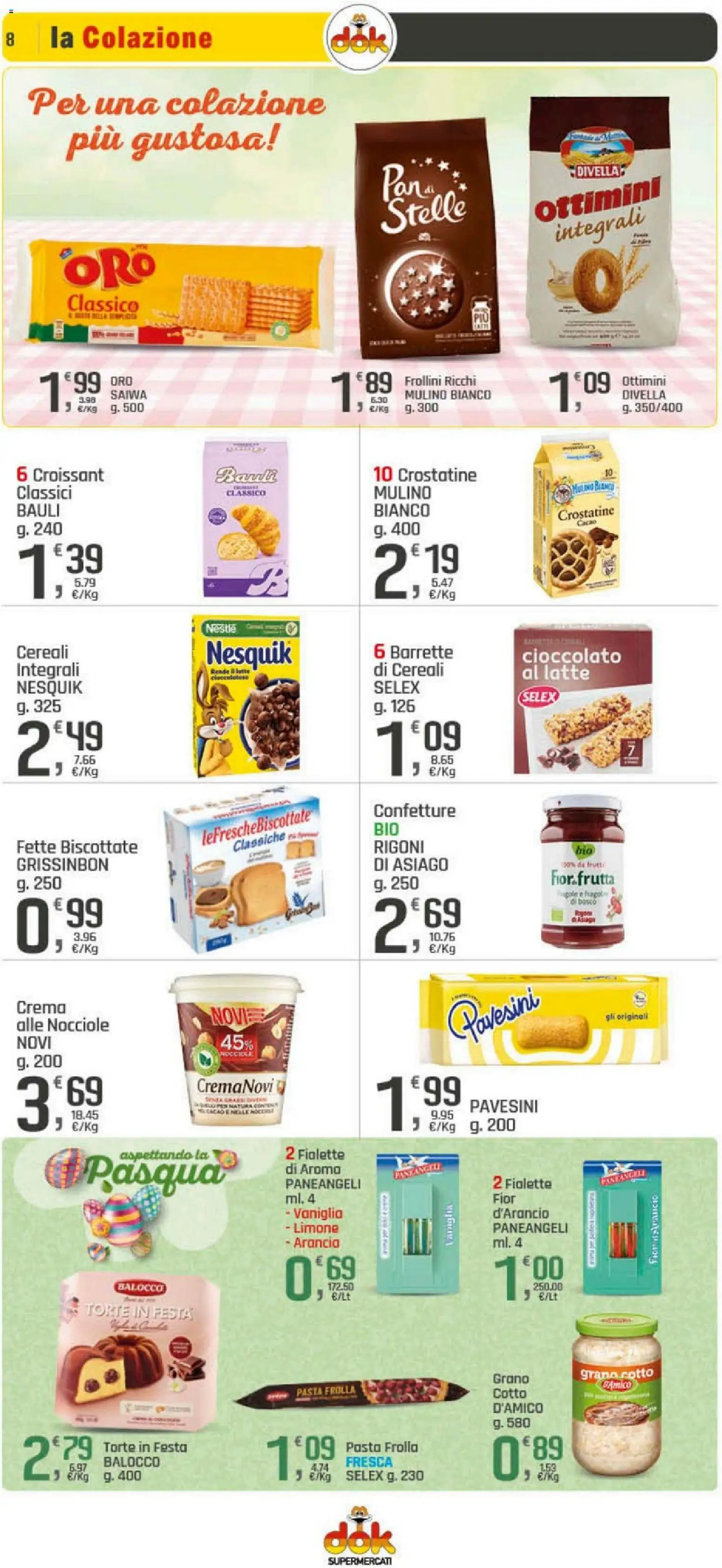 Volantino DOK del 19.03.2026 | Pagina: 8 | Prodotti: Cereali, Frutta, Pasta, Arancia