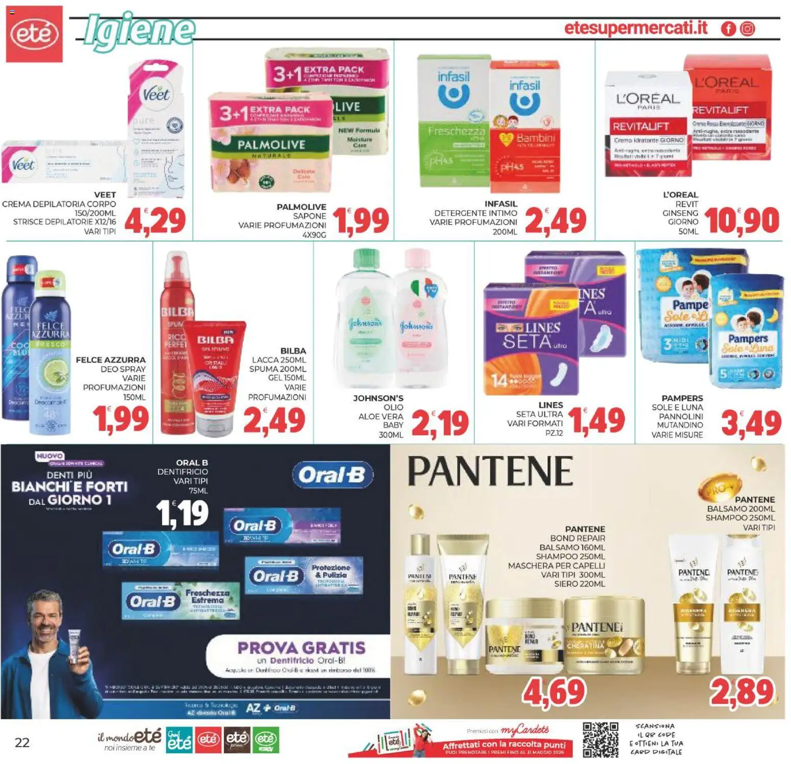 Volantino Eté del 29.04.2026 | Pagina: 22 | Prodotti: Balsamo, Pannolini, Pampers, Aloe vera