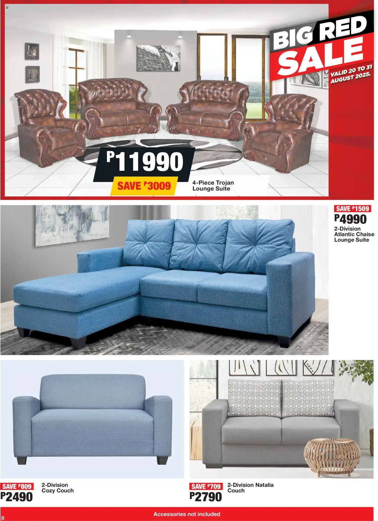 OK Furniture - Botswana Specials │ valid from 20.08.2025 | Page: 8 | Products: Couch, Lounge suite, Chaise