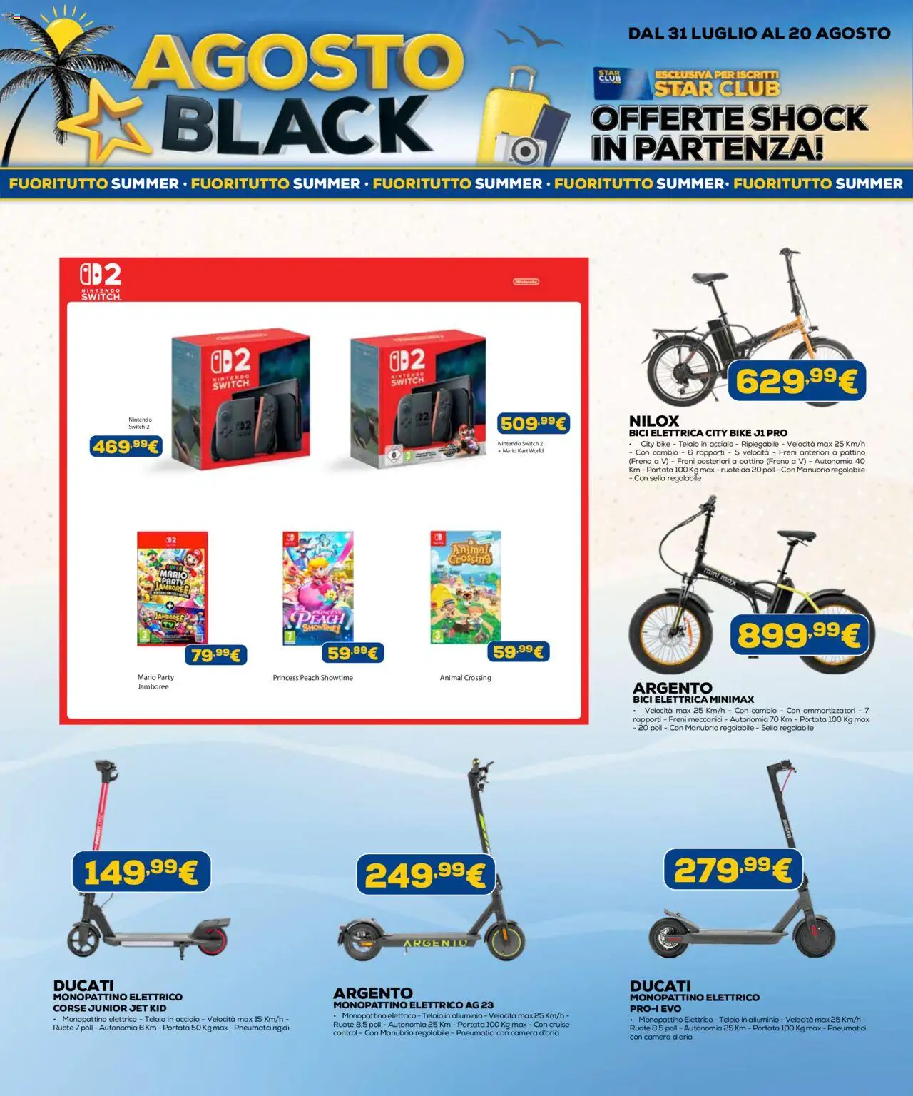 Volantino Euronics del 31.07.2025 | Pagina: 12 | Prodotti: Monopattino, Alluminio, Bici elettrica, Monopattino elettrico
