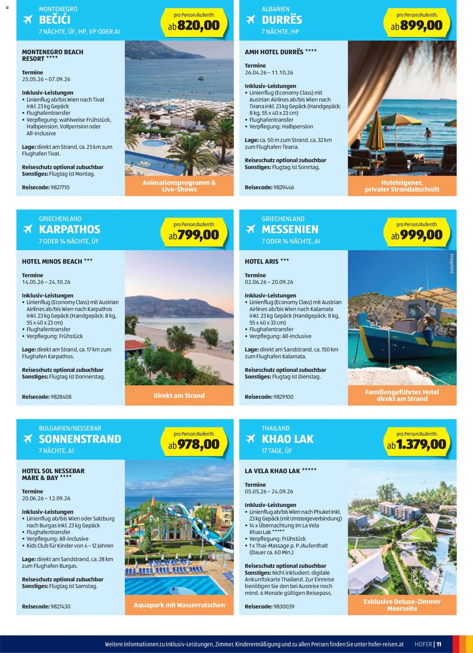 Hofer Reisen Flugblatt gültig ab 31.12.2025 | Seite: 11