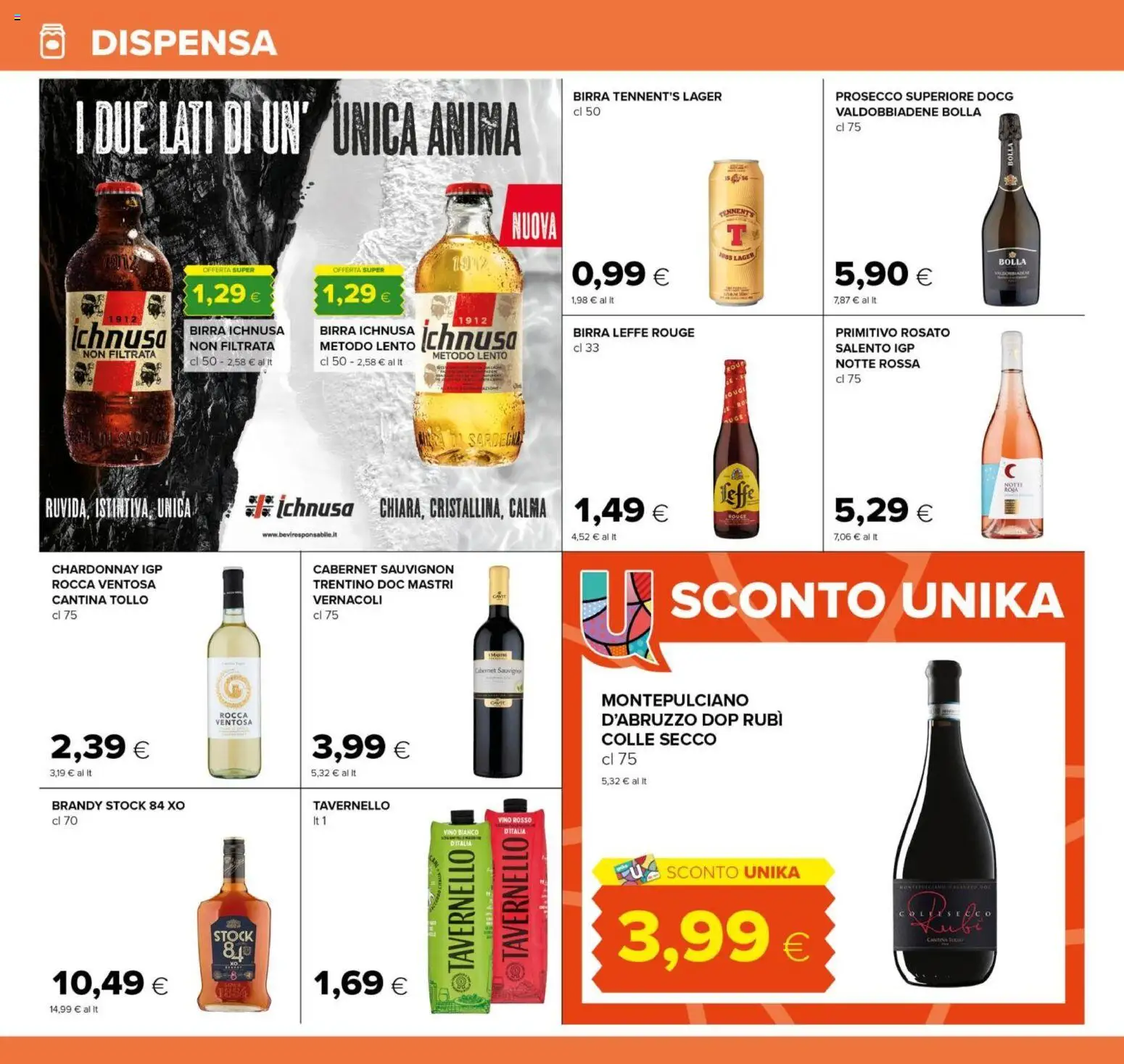 Volantino Tigre del 26.02.2026 | Pagina: 20 | Prodotti: Birra, Prosecco, Vino rosso, Brandy