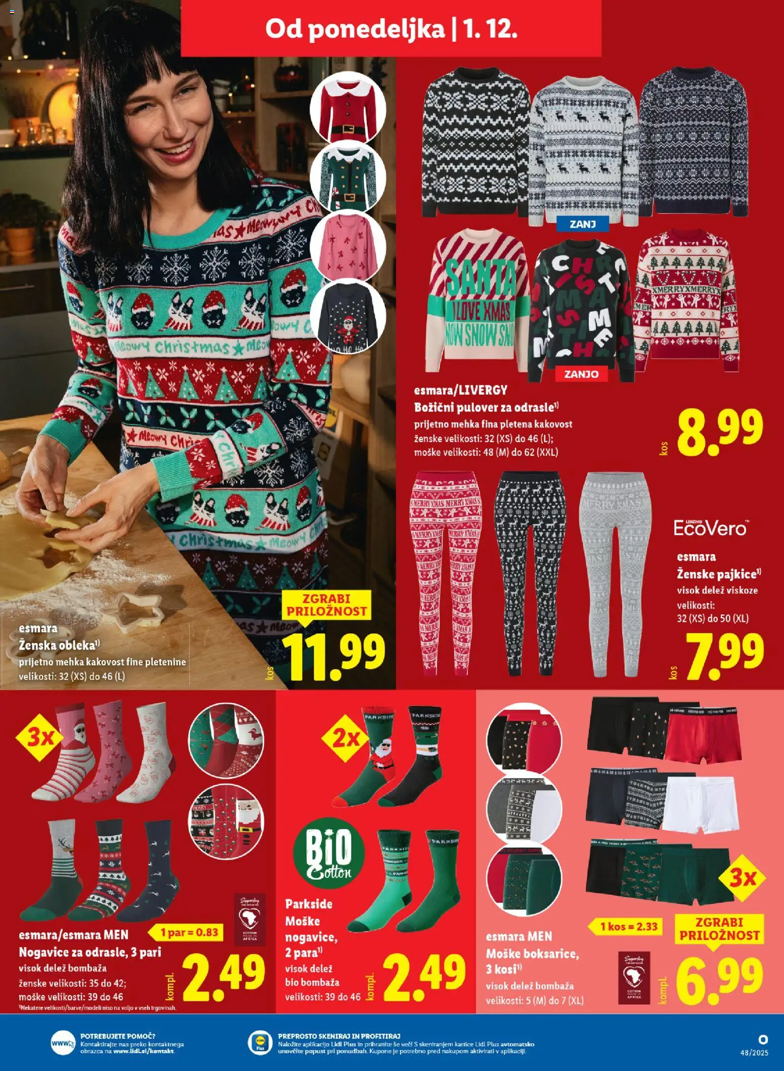 Novi Lidl katalog ponudbe – veljaven od 27.11.2025 | Stran: 55 | Izdelki: Kos, Pulover, Nogavice