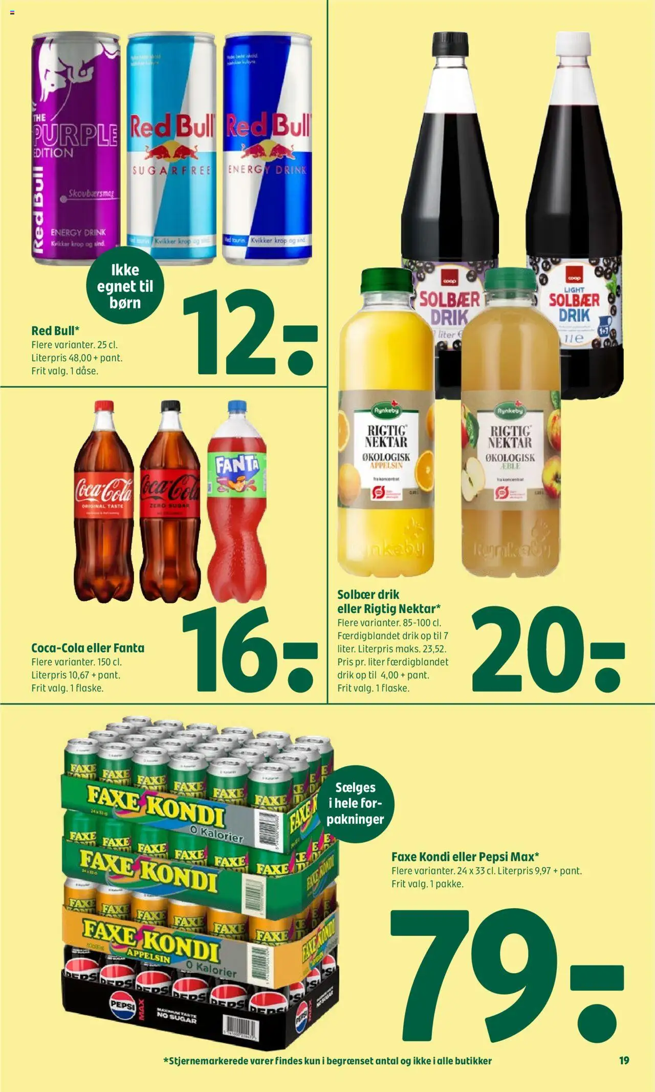 Coop 365 Tilbudsavis gyldig fra 26.06.2025 | Side: 19 | Produkter: Juice, Fanta, Faxe Kondi, Solbær