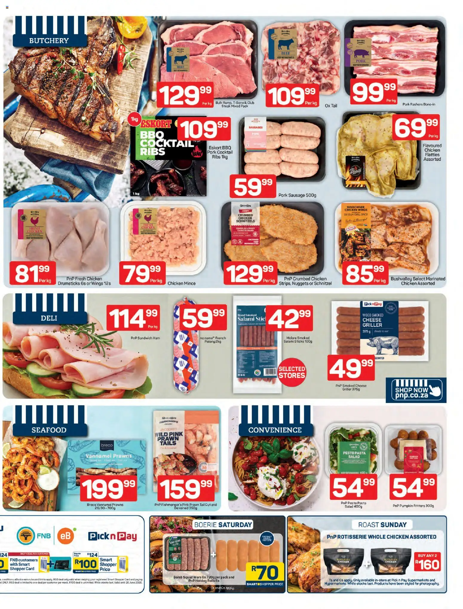 New Pick n Pay catalogue – valid from 02.03.2026 | Page: 4 | Products: Refrigerator, Salami, Ham, Pasta