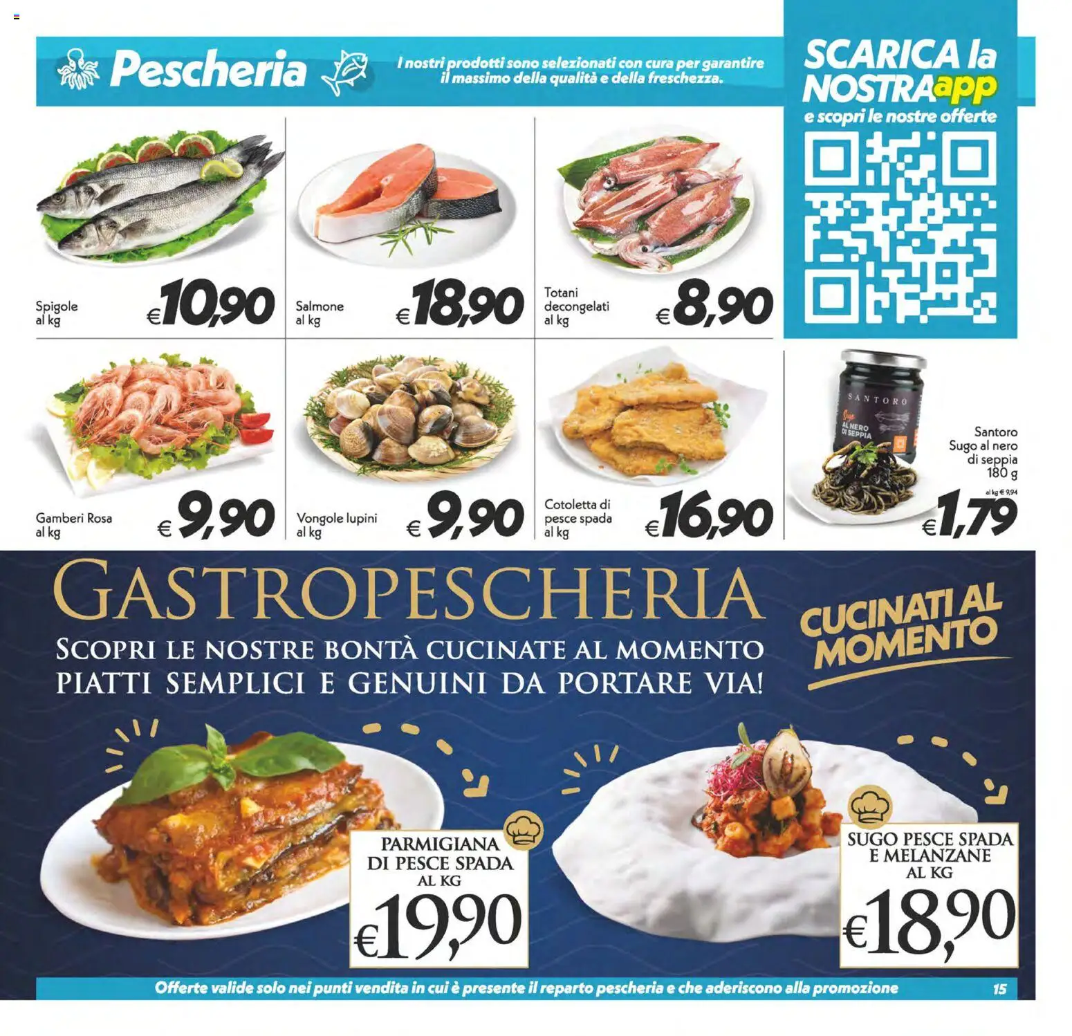 Volantino SuperConveniente del 17.04.2026 | Pagina: 15 | Prodotti: Lupini, Salmone, Gamberi, Pesce spada