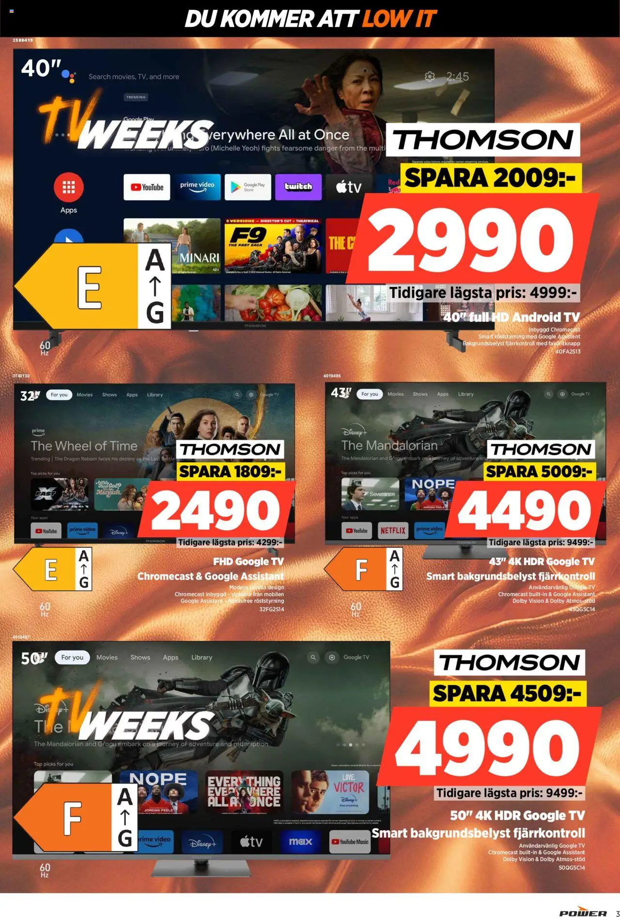 Power reklamblad aktuell från 15.09.2025 | Sida: 3 | Produkter: Fjärrkontroll, Tv