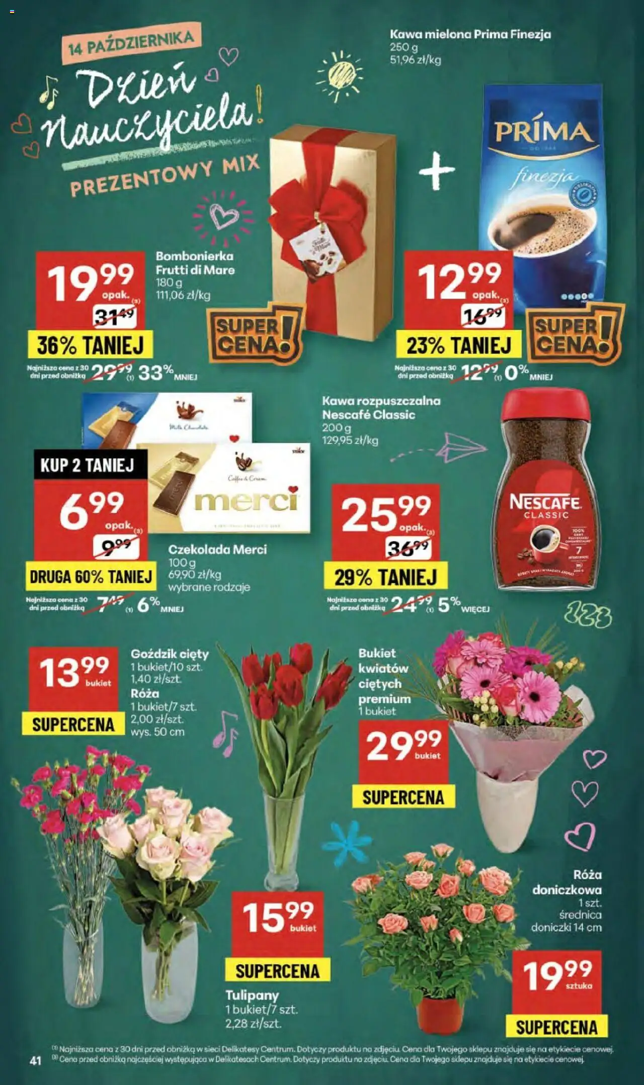 Delikatesy Centrum Gazetka od 09.10.2025 | Strona: 41 | Produkty: Bombonierka, Goździk, Delikatesy, Tulipany