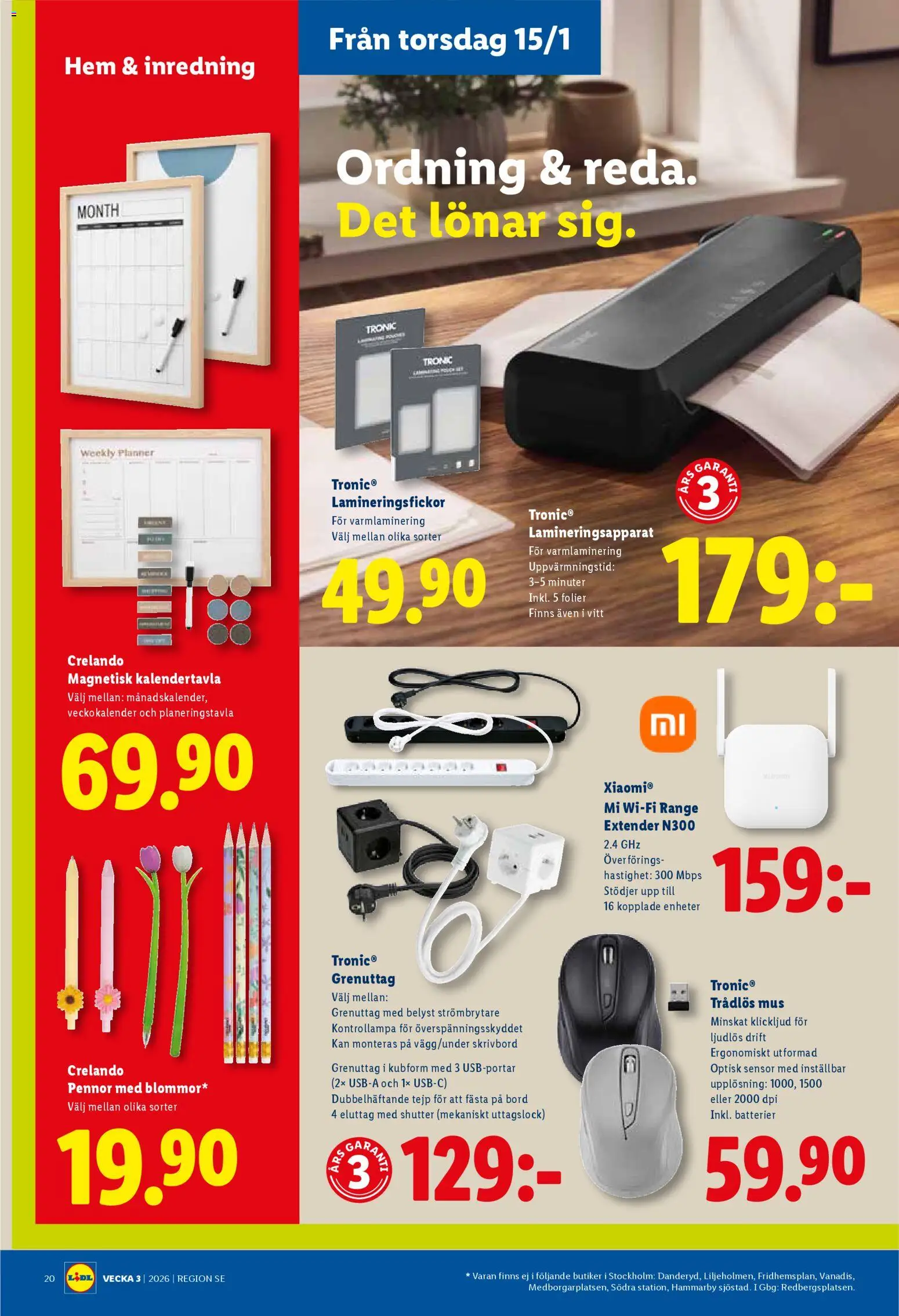 Lidl reklamblad aktuell från 12.01.2026 | Sida: 22 | Produkter: Batterier, Tejp, Mus, Wifi