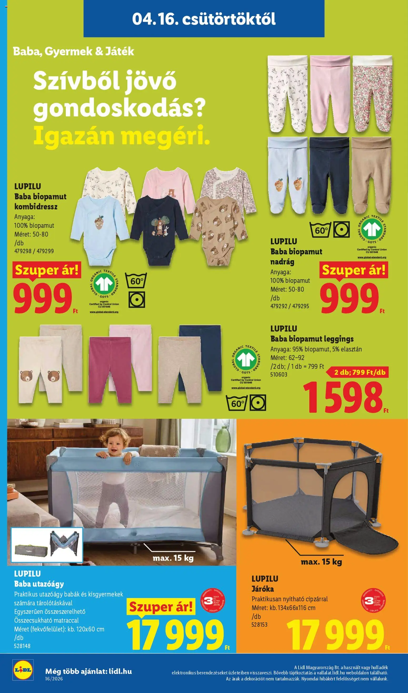 Lidl akciós ujság - amely érvényes a következő dátumtól: 16.04.2026 | Oldal: 24 | Termékek: Játék, Nadrág, Leggings