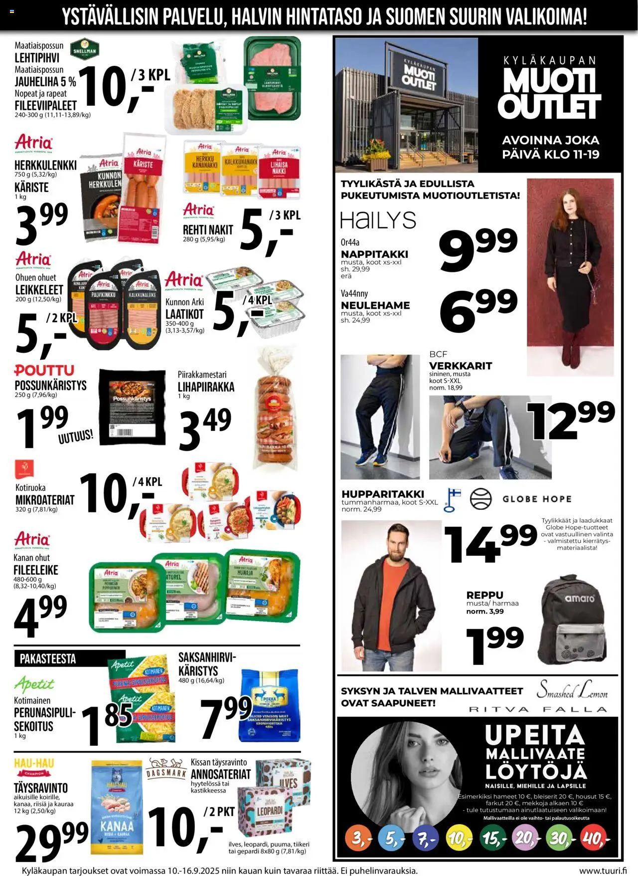 Tuuri tarjoukset – voimassa 10.09.2025 alkaen | Sivu: 7 | Tuotteet: Nakit, Reppu, Farkut, Hunaja