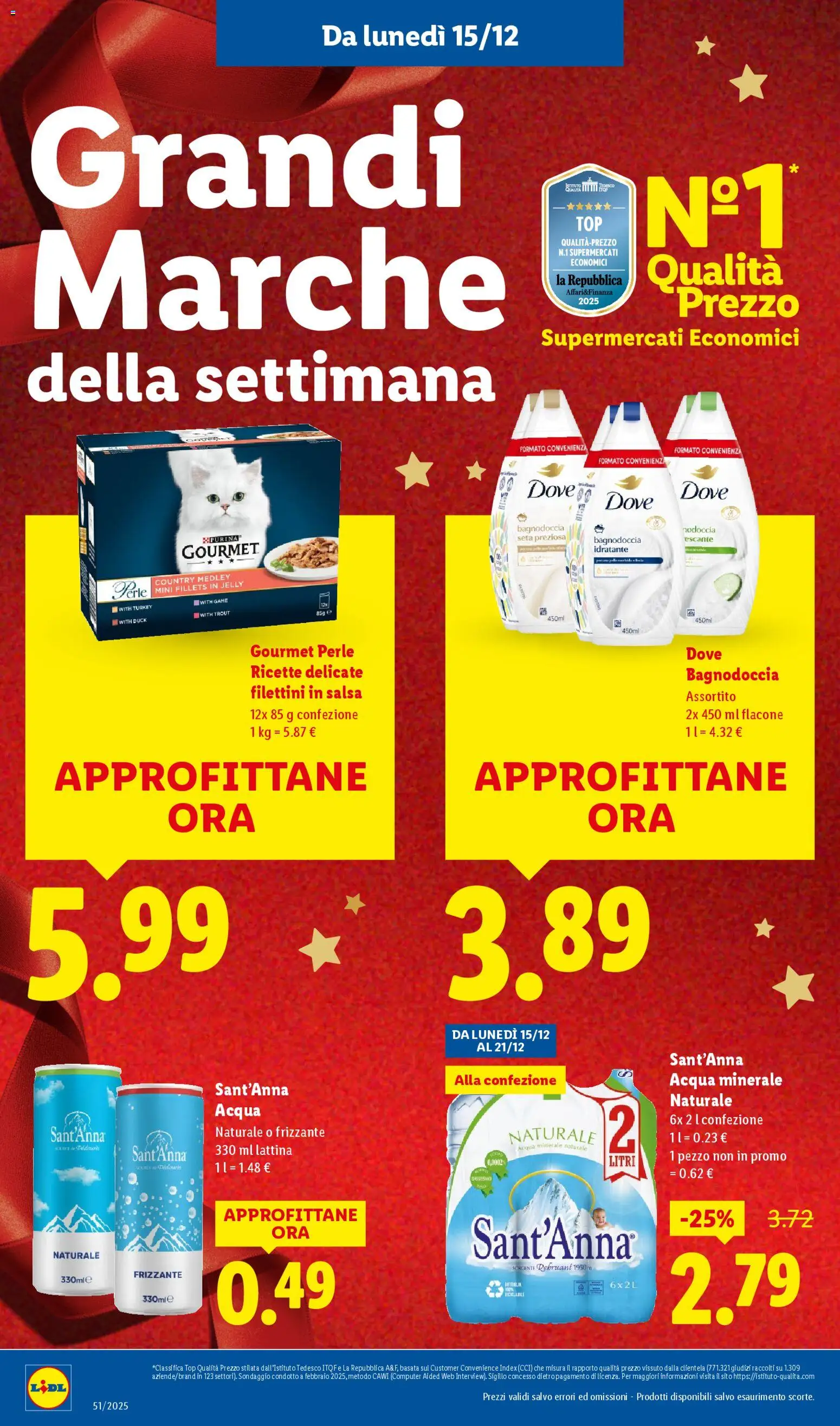 Volantino Lidl del 15.12.2025 | Pagina: 30 | Prodotti: Acqua, Top, Acqua naturale, Acqua minerale