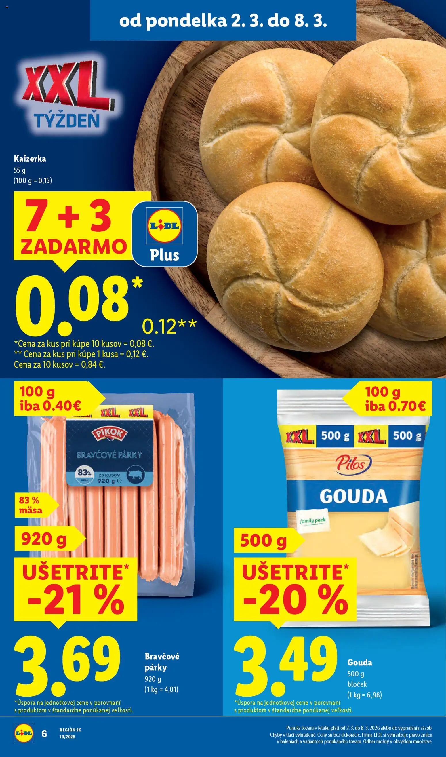 Nové Lidl akcie – leták je platný od 05.03.2026 | Strana: 46 | Produkty: Gouda, Párky