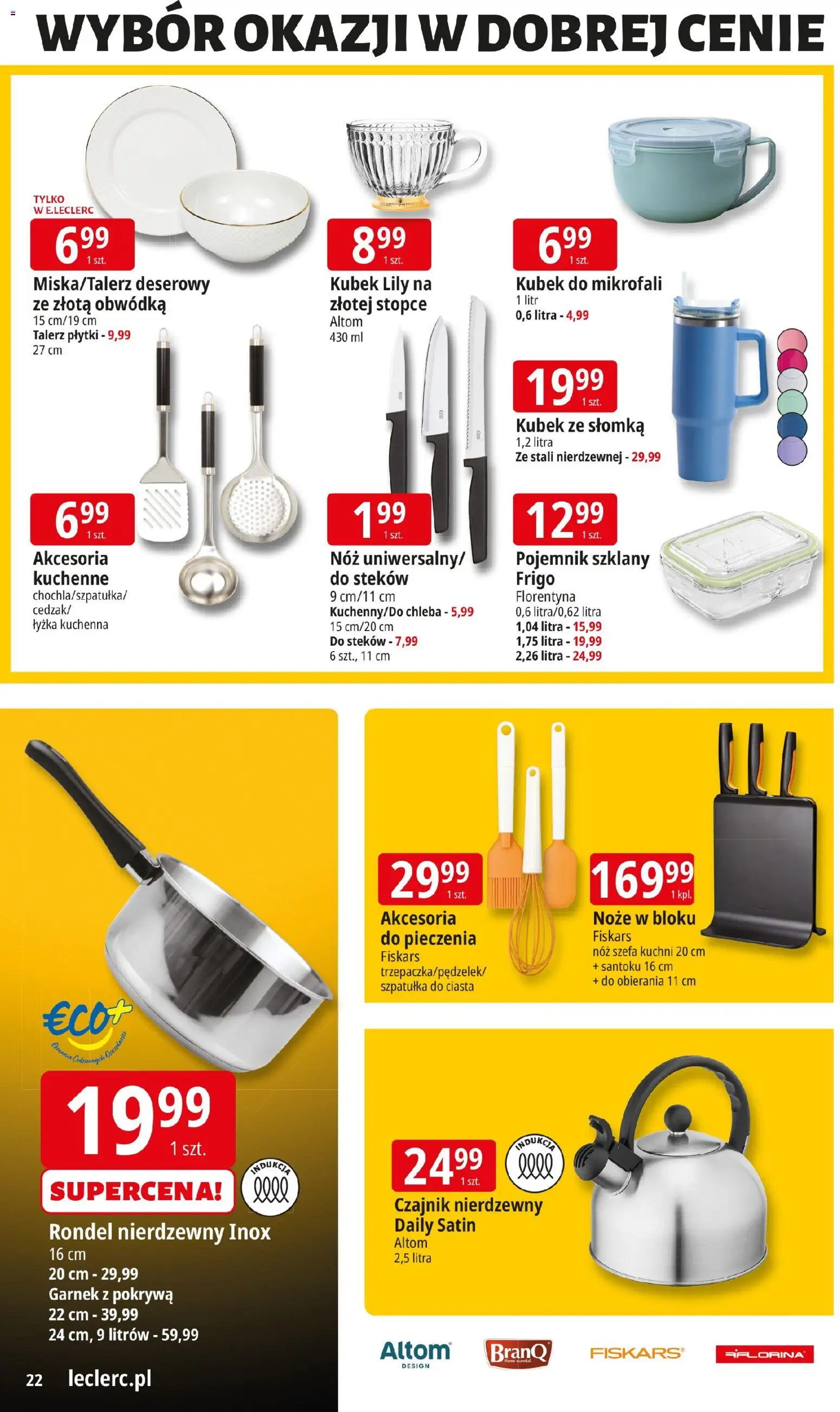 E.Leclerc Gazetka - Warszawa Ursynów od 18.11.2025 | Strona: 22 | Produkty: Czajnik, Garnek