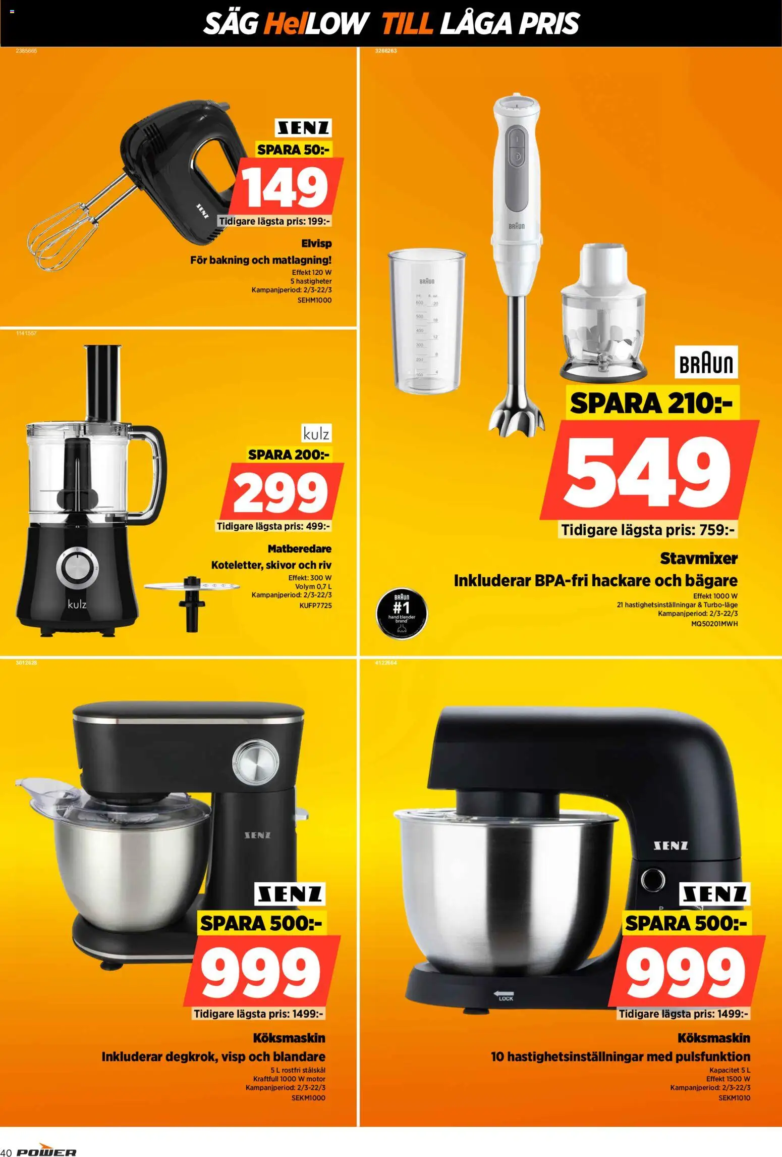 Power reklamblad aktuell från 09.03.2026 | Sida: 40 | Produkter: Visp, Såg, Elvisp, PC