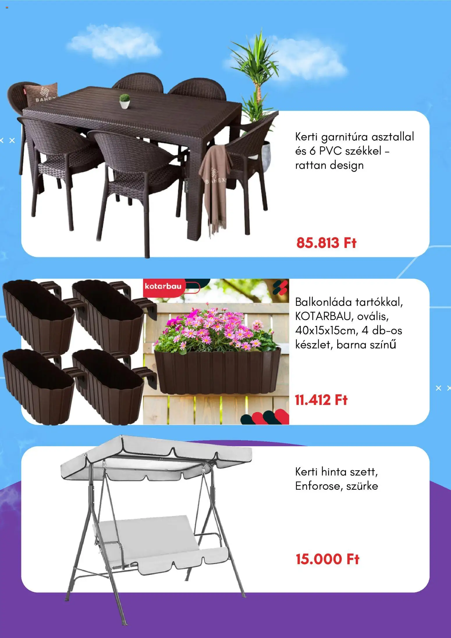 eMAG akciós ujság - amely érvényes a következő dátumtól: 14.04.2026 | Oldal: 5 | Termékek: Hinta, Balkonláda, Kerti hinta