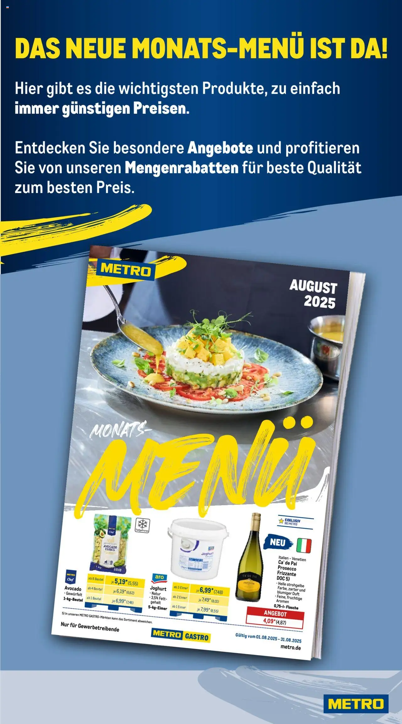 Metro - App Deals - gültig ab dem 04.08.2025 | Seite: 3 | Produkte: Joghurt, Duft, Avocado, Prosecco
