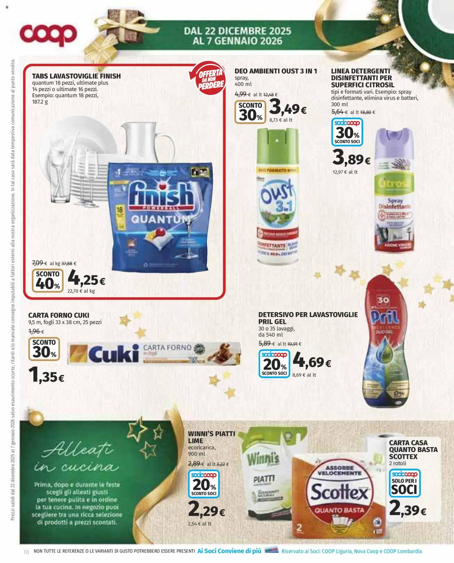 Volantino COOP del 22.12.2025 | Pagina: 18 | Prodotti: Detersivo per lavastoviglie, Data, Forno, Carta forno