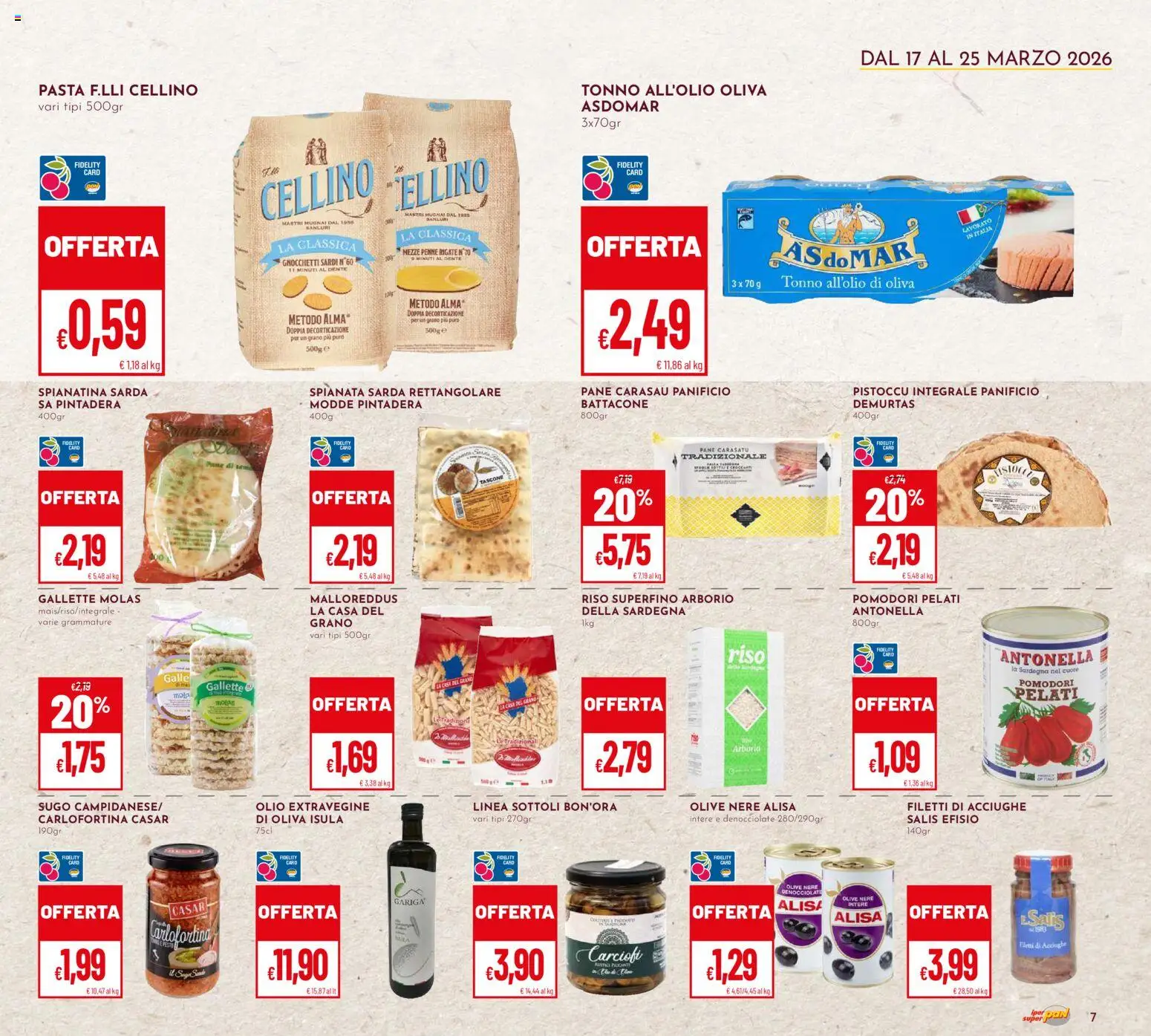 Volantino Pan del 17.03.2026 | Pagina: 7 | Prodotti: Olive, Acciughe, Sugo, Penne