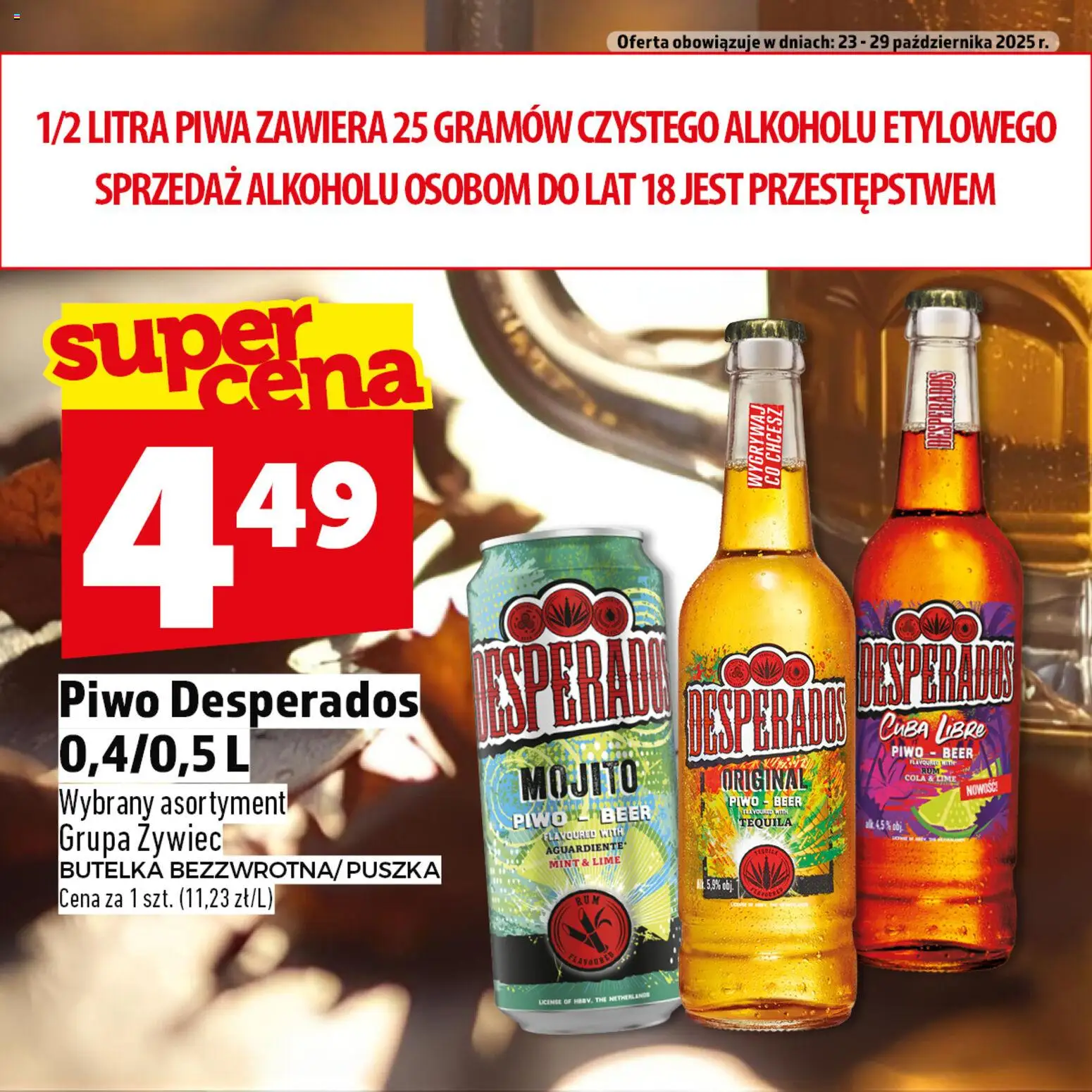 Topaz Gazetka - Ogródek Piwosza od 23.10.2025 | Strona: 3 | Produkty: Piwo Desperados, Tequila, Piwo