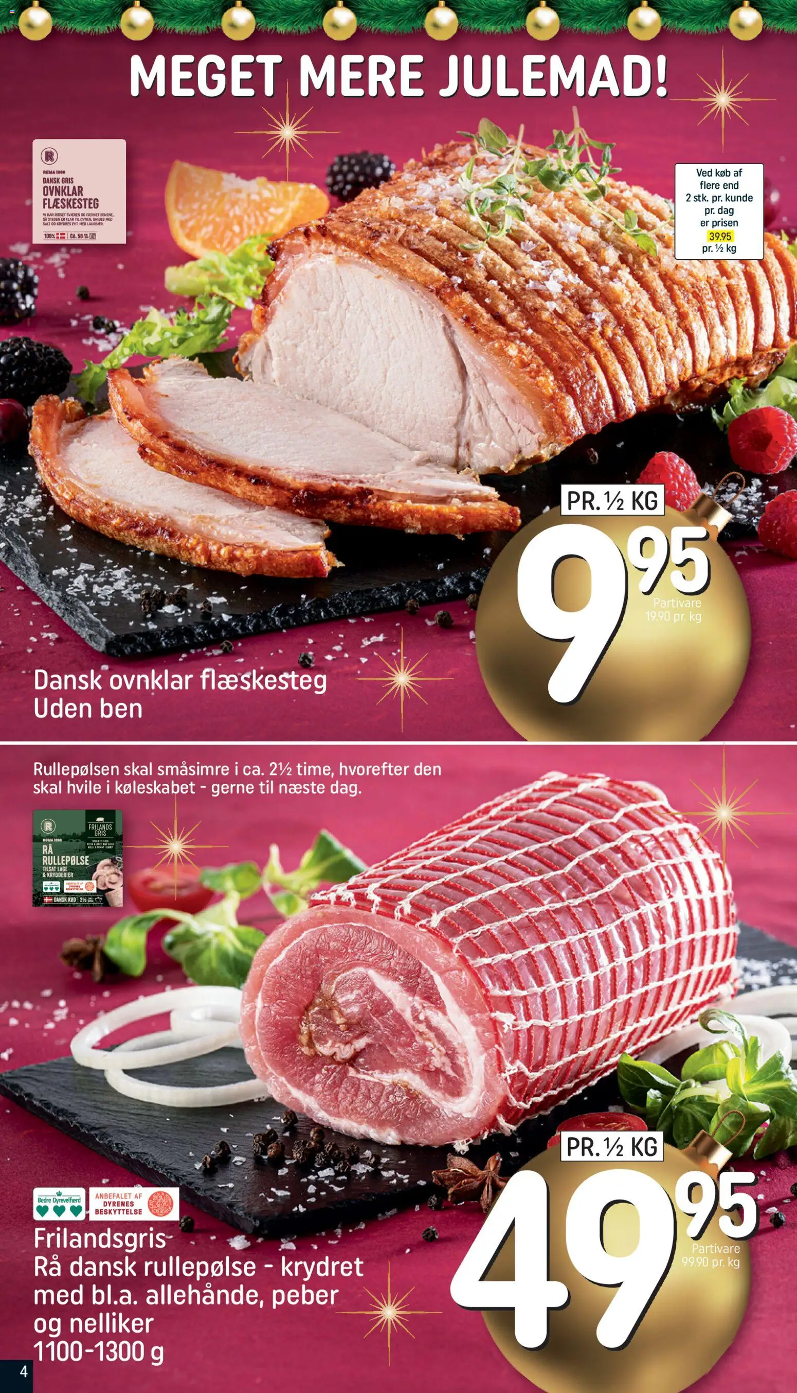 Rema 1000 tilbudsavis – gyldig fra 14.12.2025 | Side: 4 | Produkter: Salt, Rullepølse, Peber, Flæskesteg