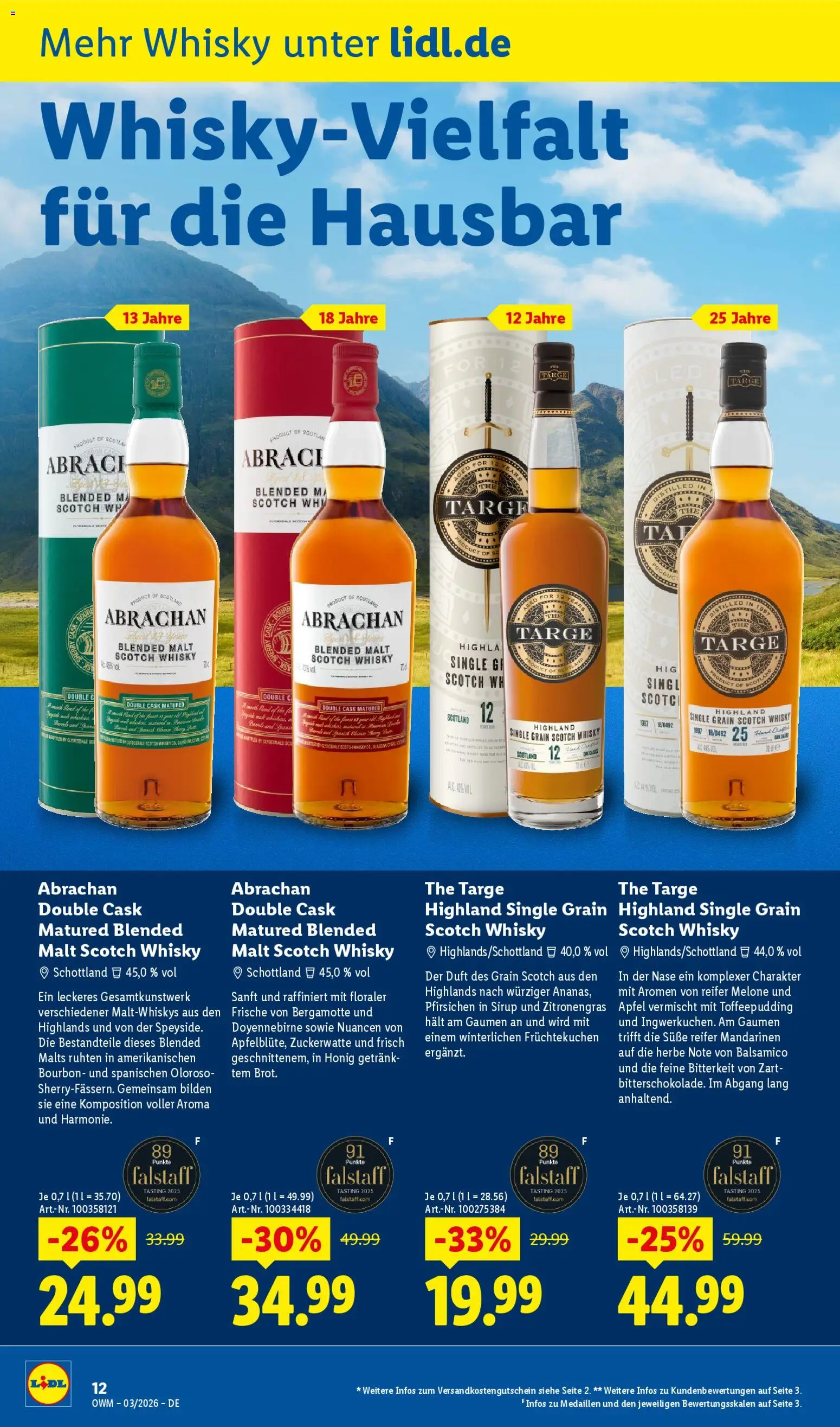 Lidl Německo leták - März od 01.03.2026 | Strana: 12 | Produkty: Bourbon, Whisky, Sirup, Balsamico