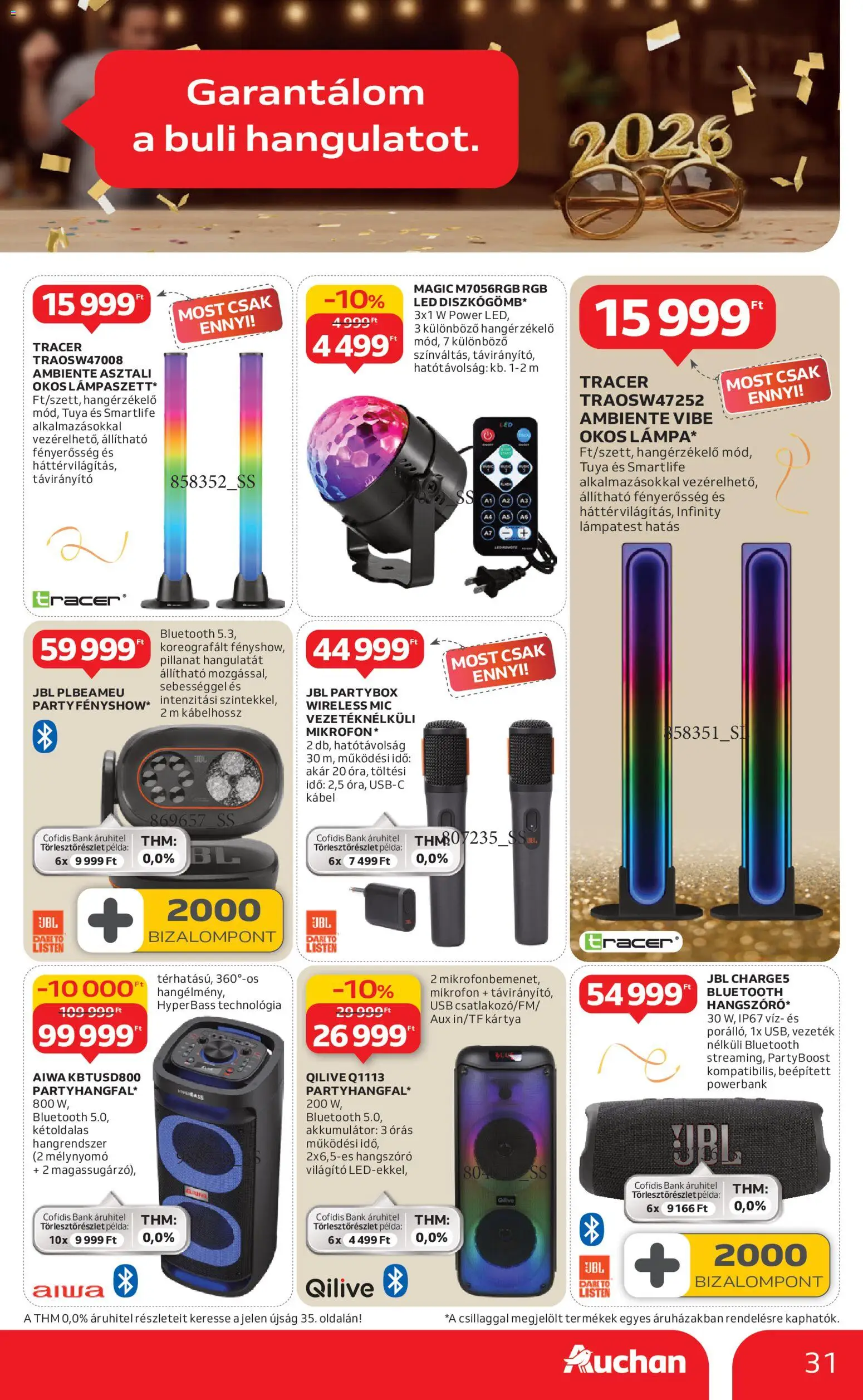 Auchan akciós ujság - amely érvényes a következő dátumtól: 27.12.2025 | Oldal: 31 | Termékek: Powerbank, Hangrendszer, Kábel, Akkumulátor