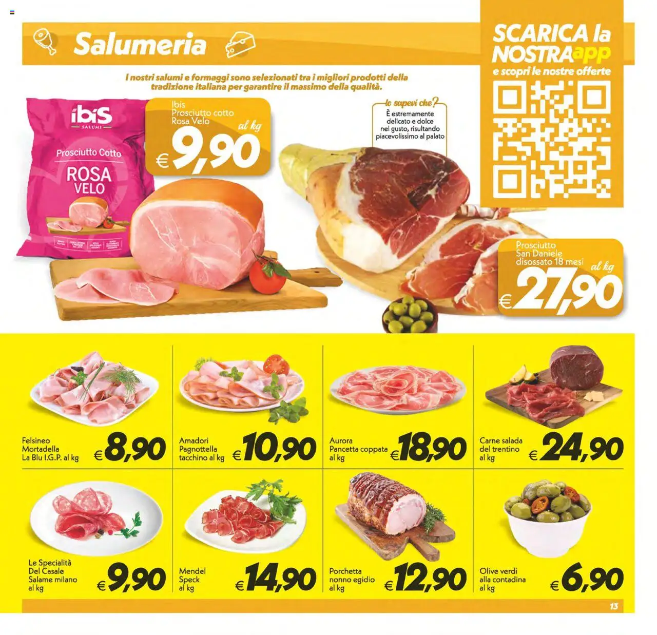 Volantino SuperConveniente del 03.10.2025 | Pagina: 13 | Prodotti: Salame, Pancetta, Tacchino, Olive
