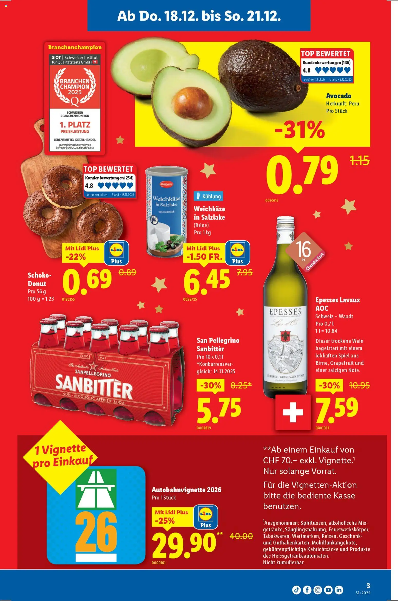 Lidl Aktionen – gültig ab 18.12.2025 | Seite: 3 | Produkte: Wein, Avocado, Spiel, Top