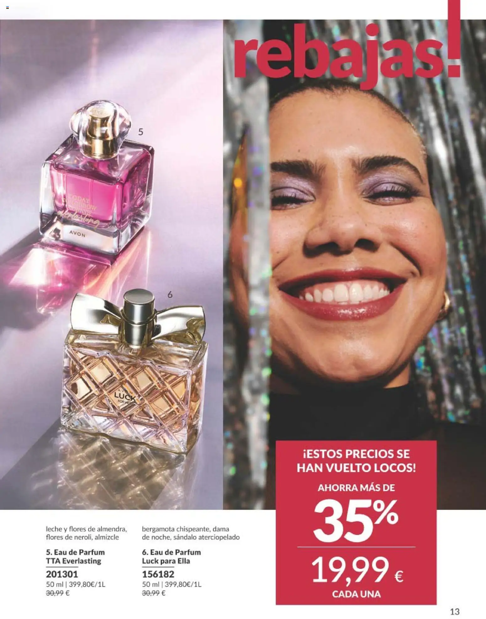 Catálogo AVON campaña 1 │ válido desde el 01.01.2026 | Página: 13 | Productos: Perfume, Leche, Eau de parfum